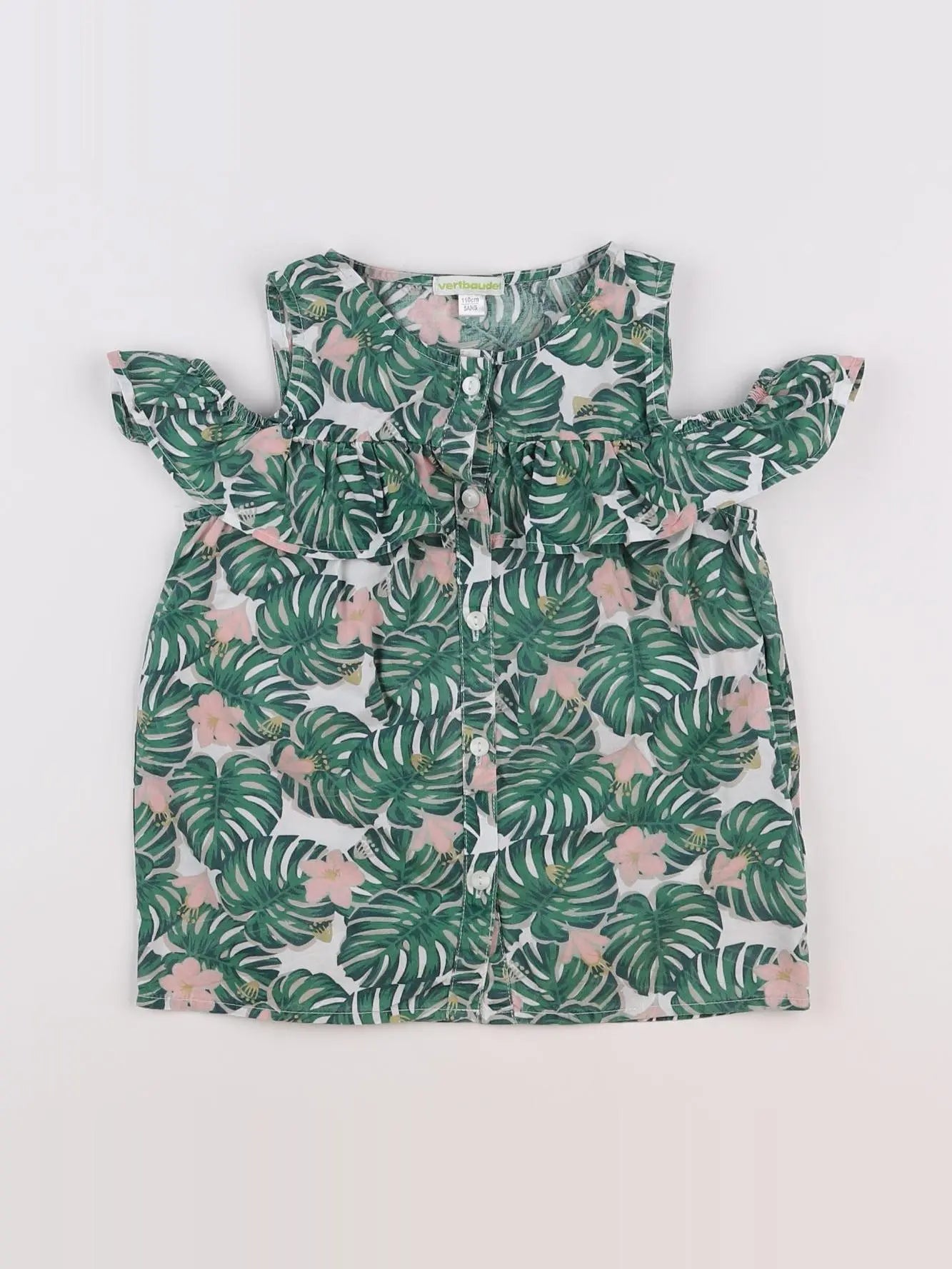 Vertbaudet - blouse vert, rose - 5 ans