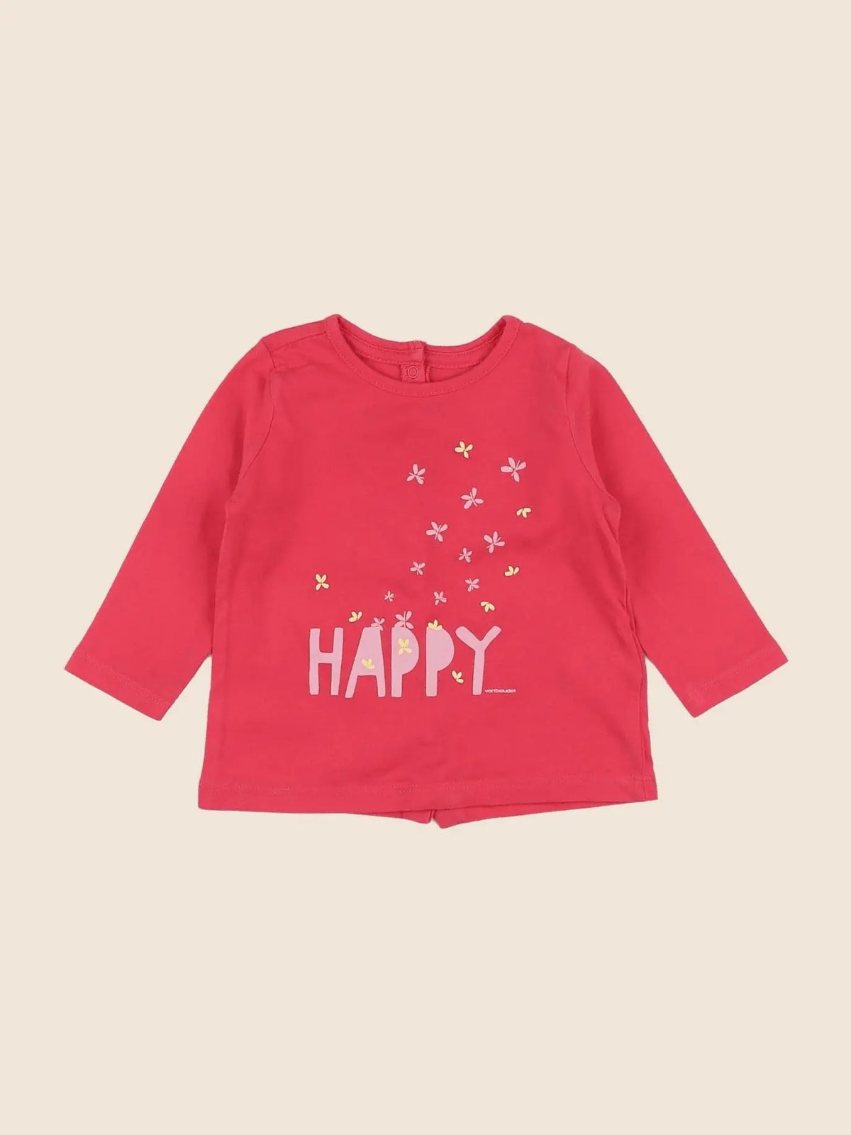 Vertbaudet - tee-shirt rose - 9 mois