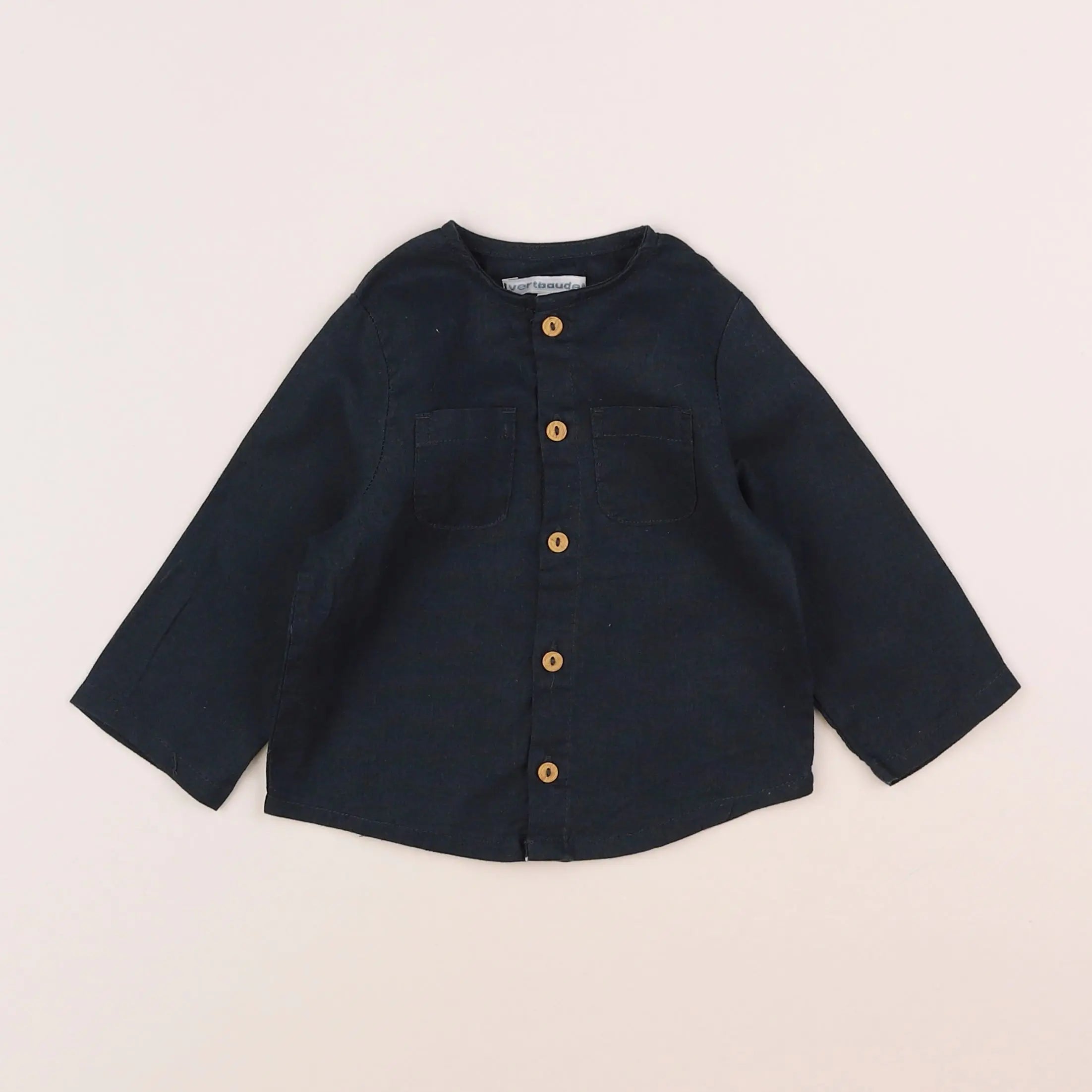 Vertbaudet - chemise bleu - 9 mois