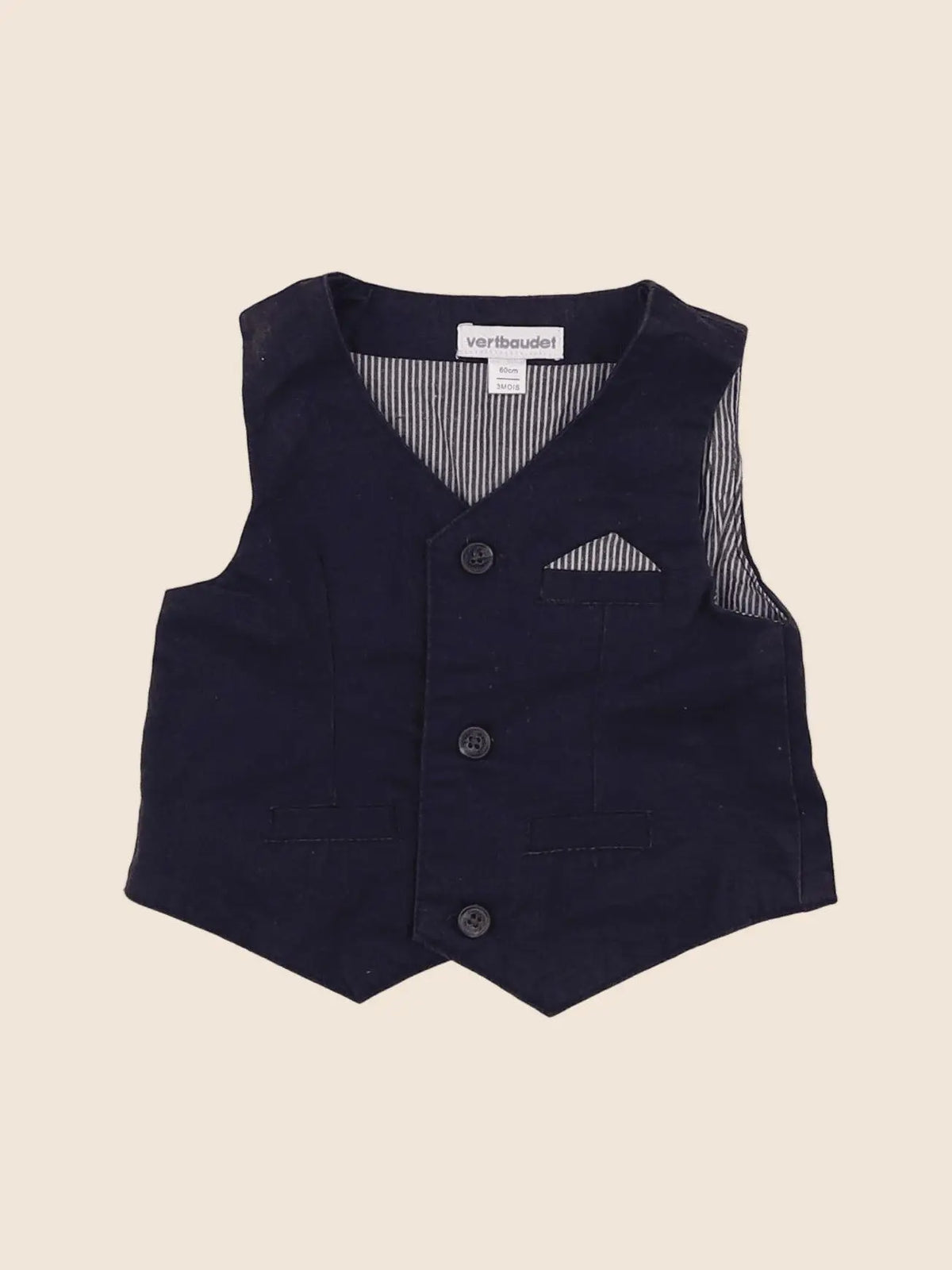 Vertbaudet - gilet bleu - 3 mois