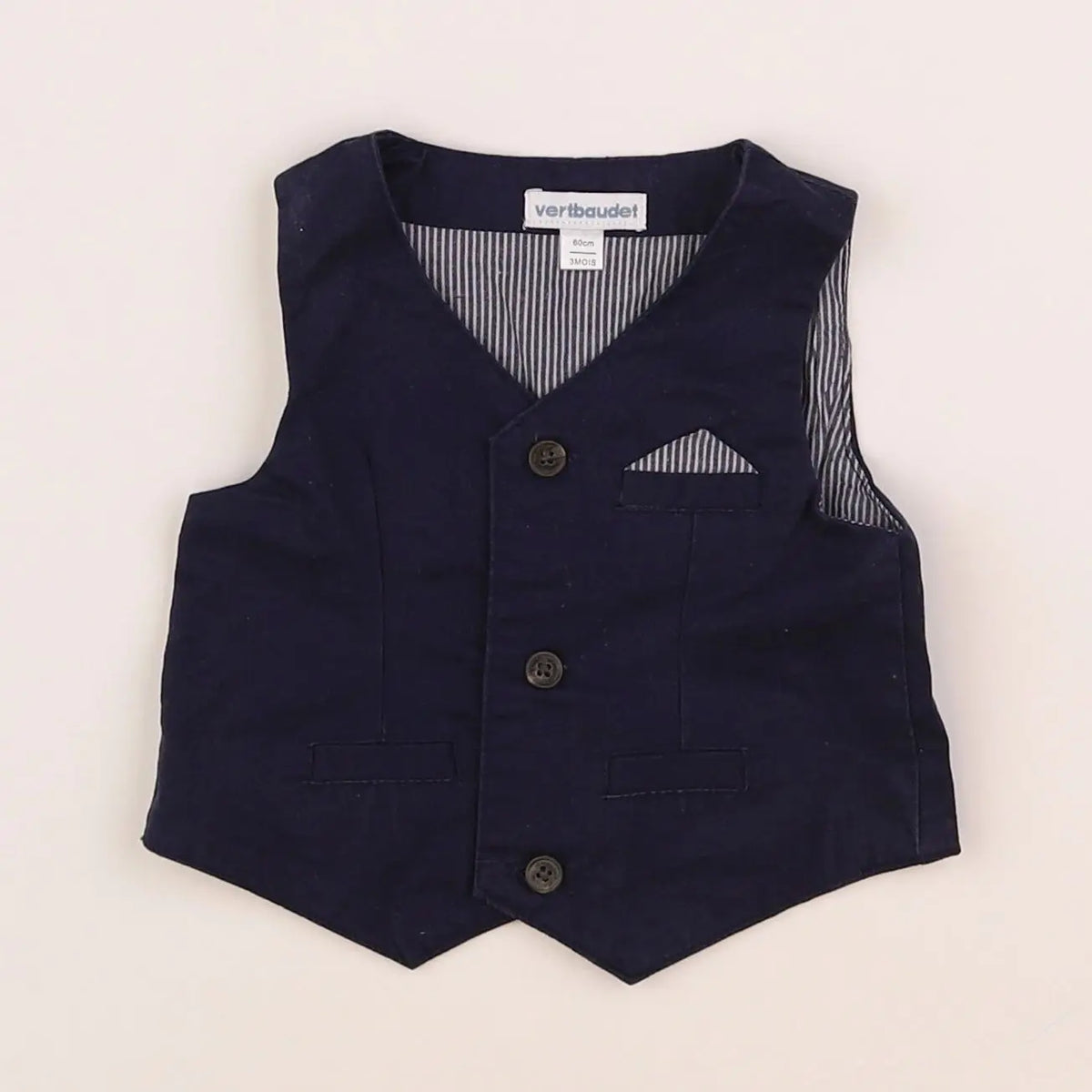 Vertbaudet - gilet bleu - 3 mois