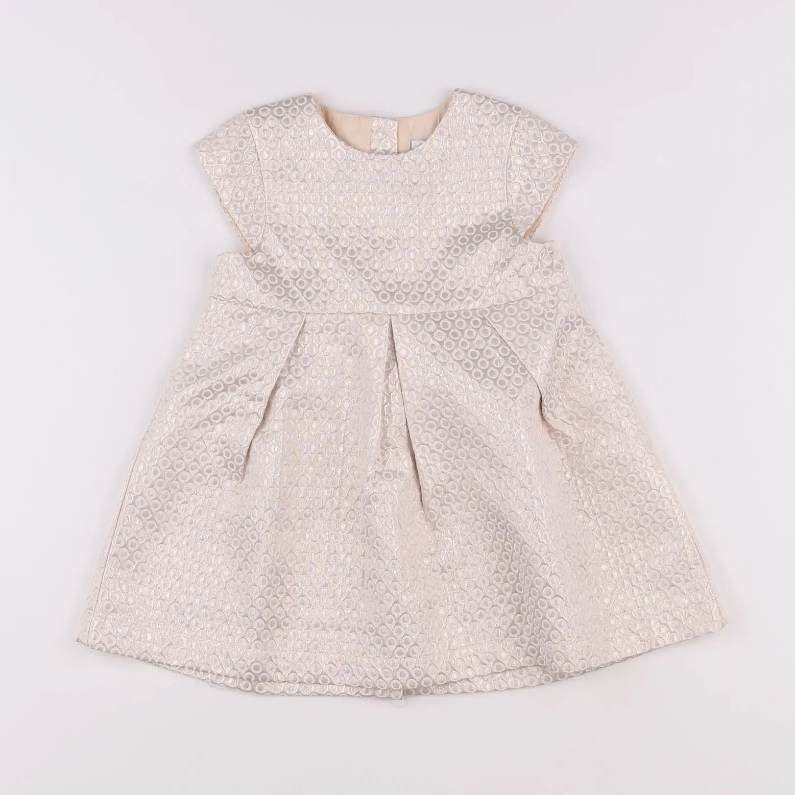 Vertbaudet - robe beige, or - 2 ans