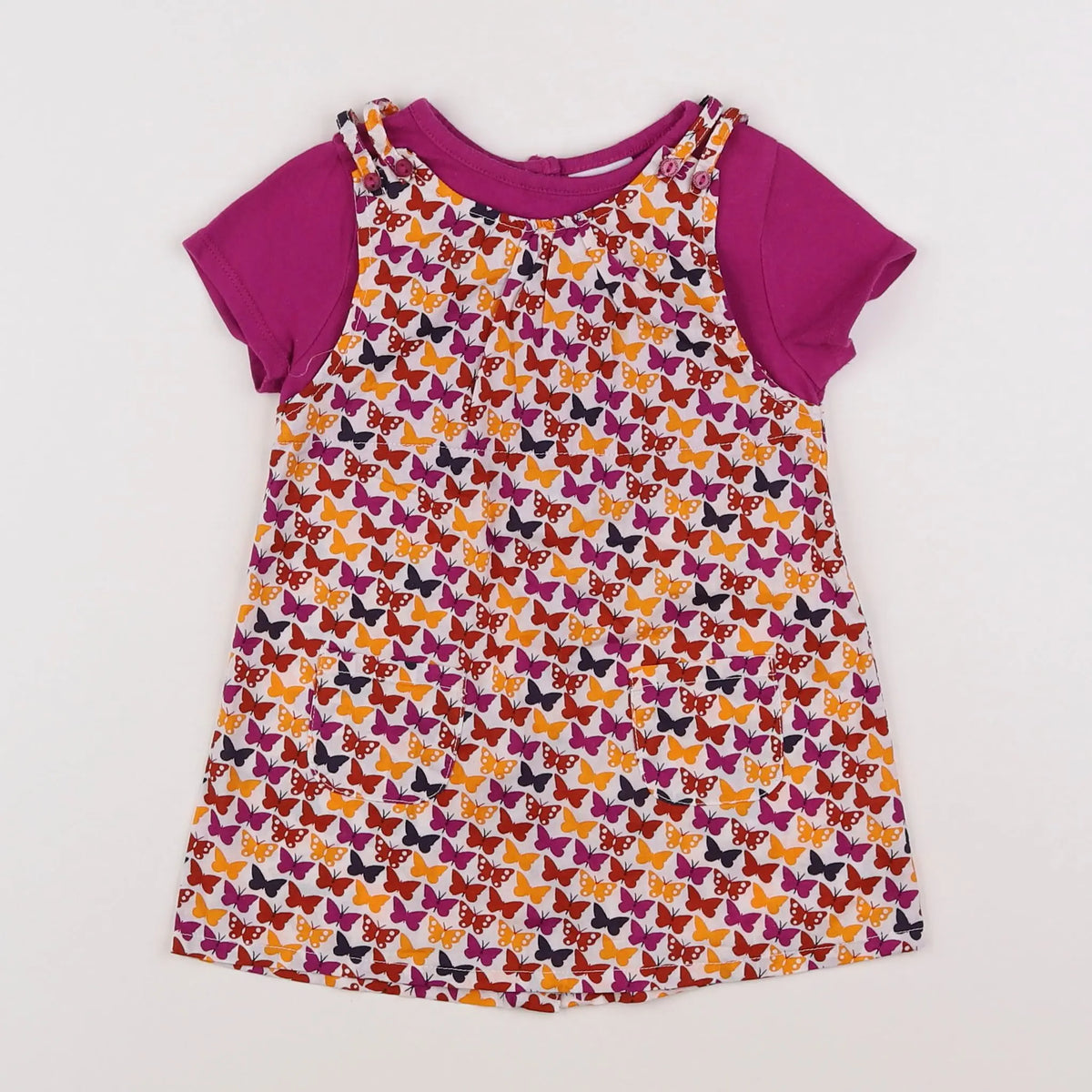 Vertbaudet - robe multicolore - 12 mois