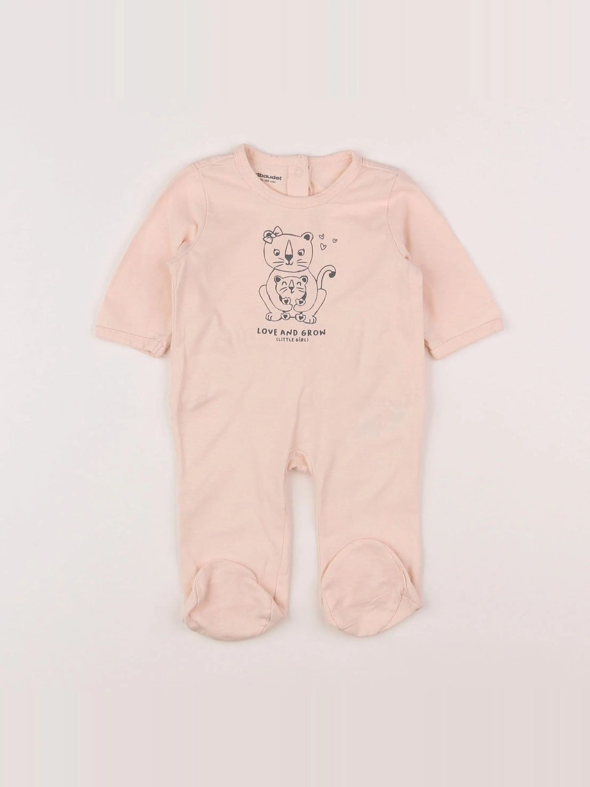 Vertbaudet - pyjama coton rose - 3 mois