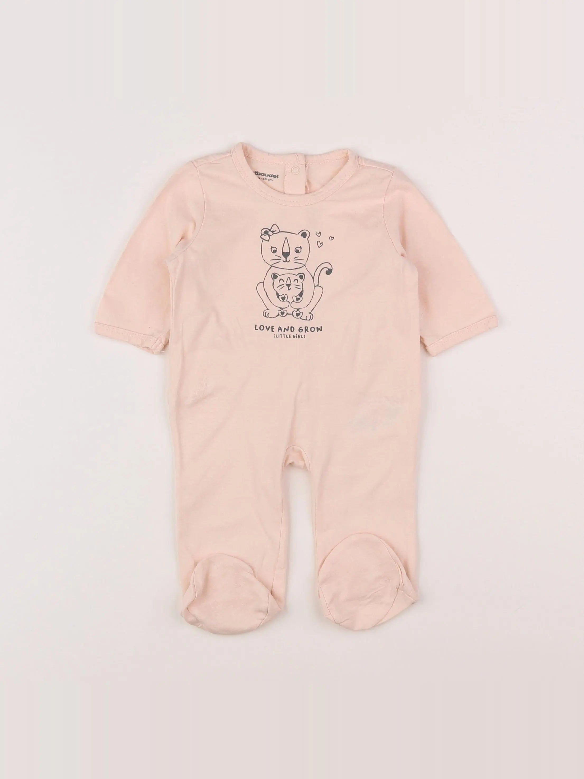 Vertbaudet - pyjama coton rose - 3 mois