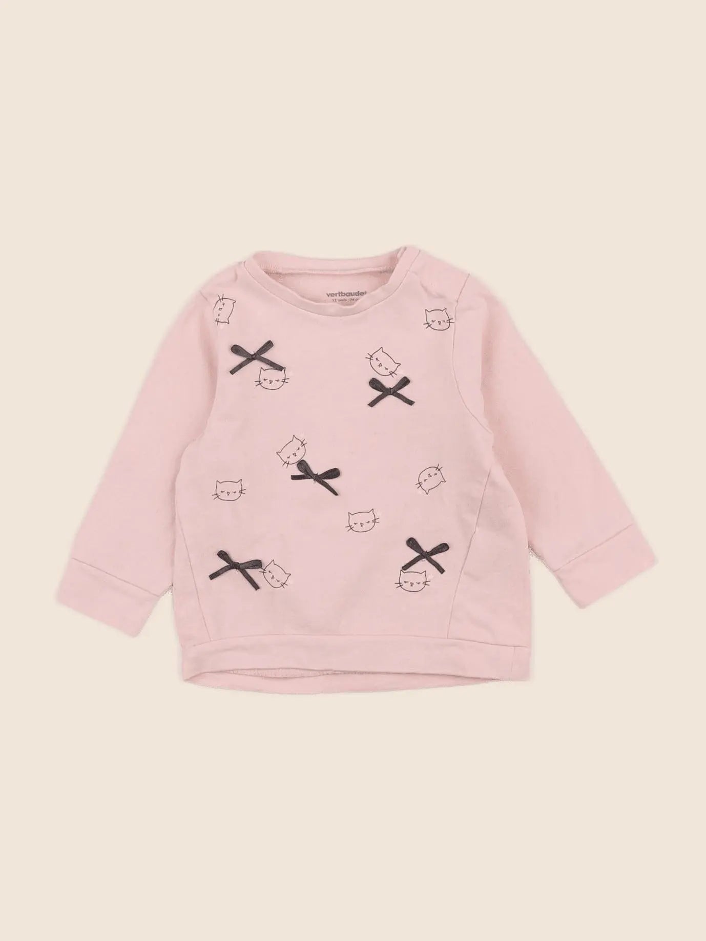 Vertbaudet - tee-shirt rose - 12 mois