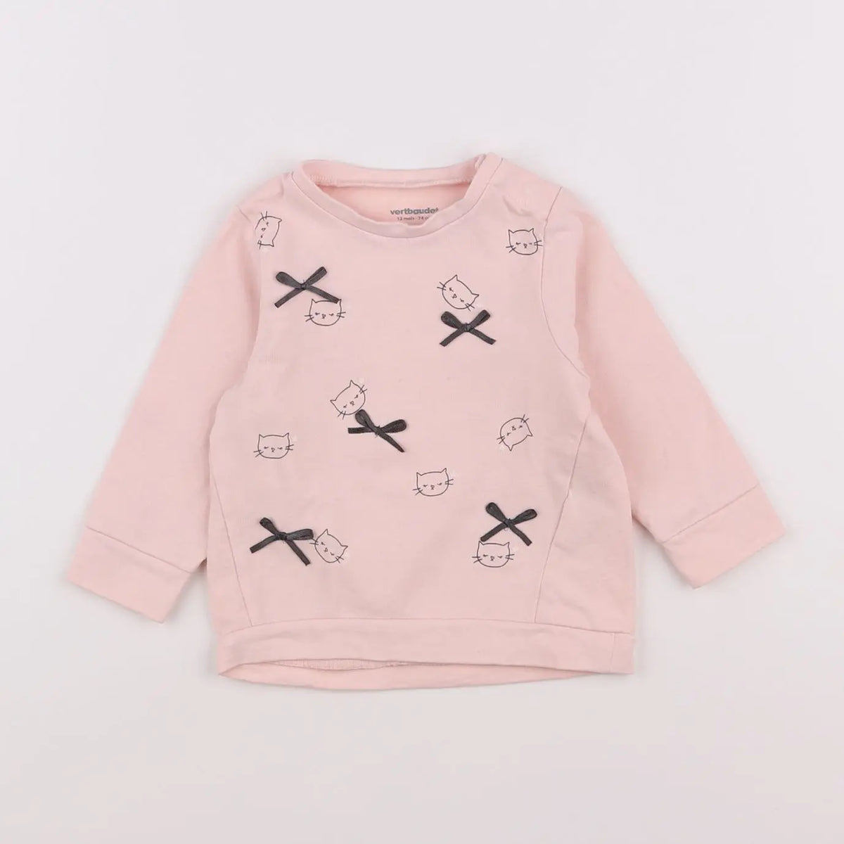 Vertbaudet - tee-shirt rose - 12 mois