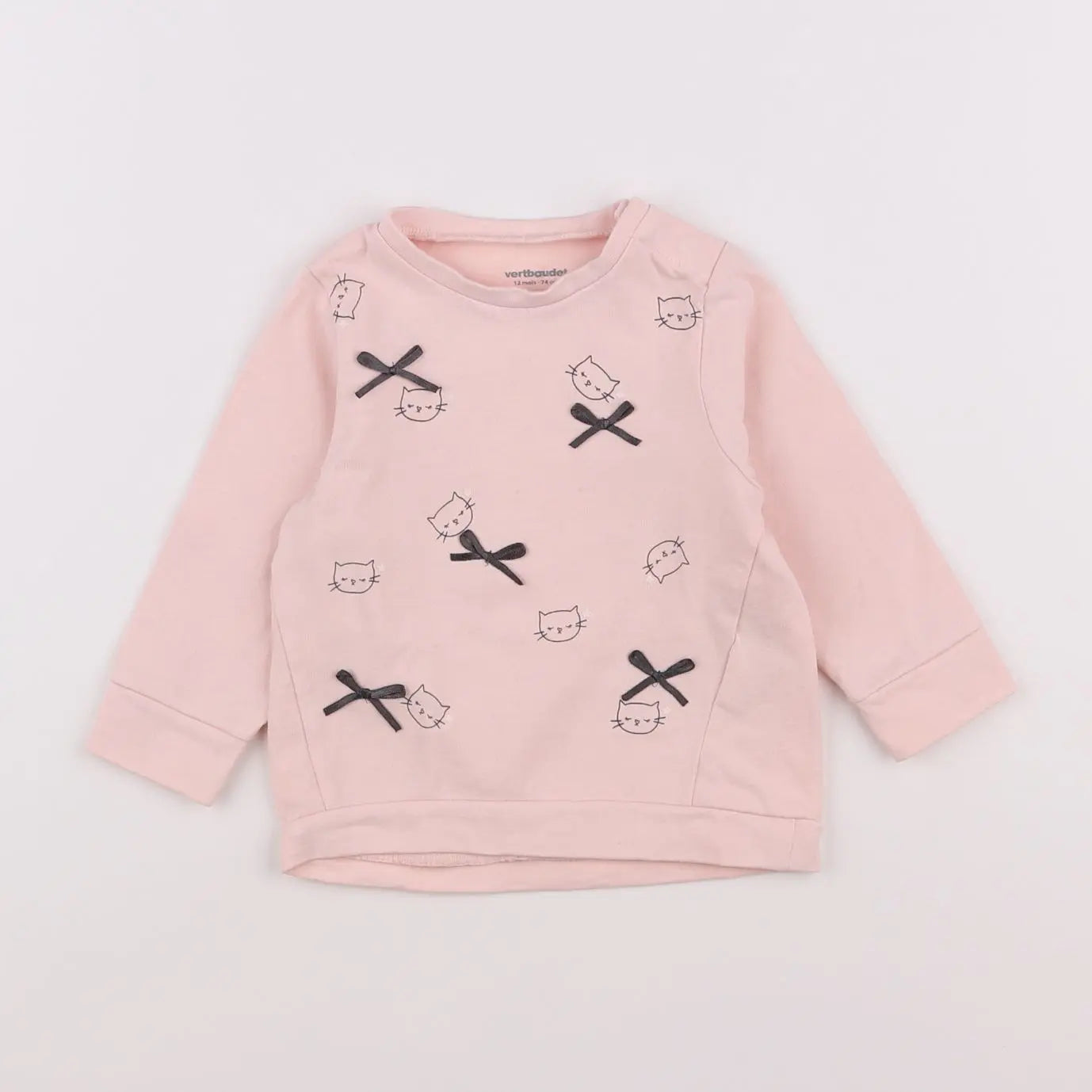 Vertbaudet - tee-shirt rose - 12 mois