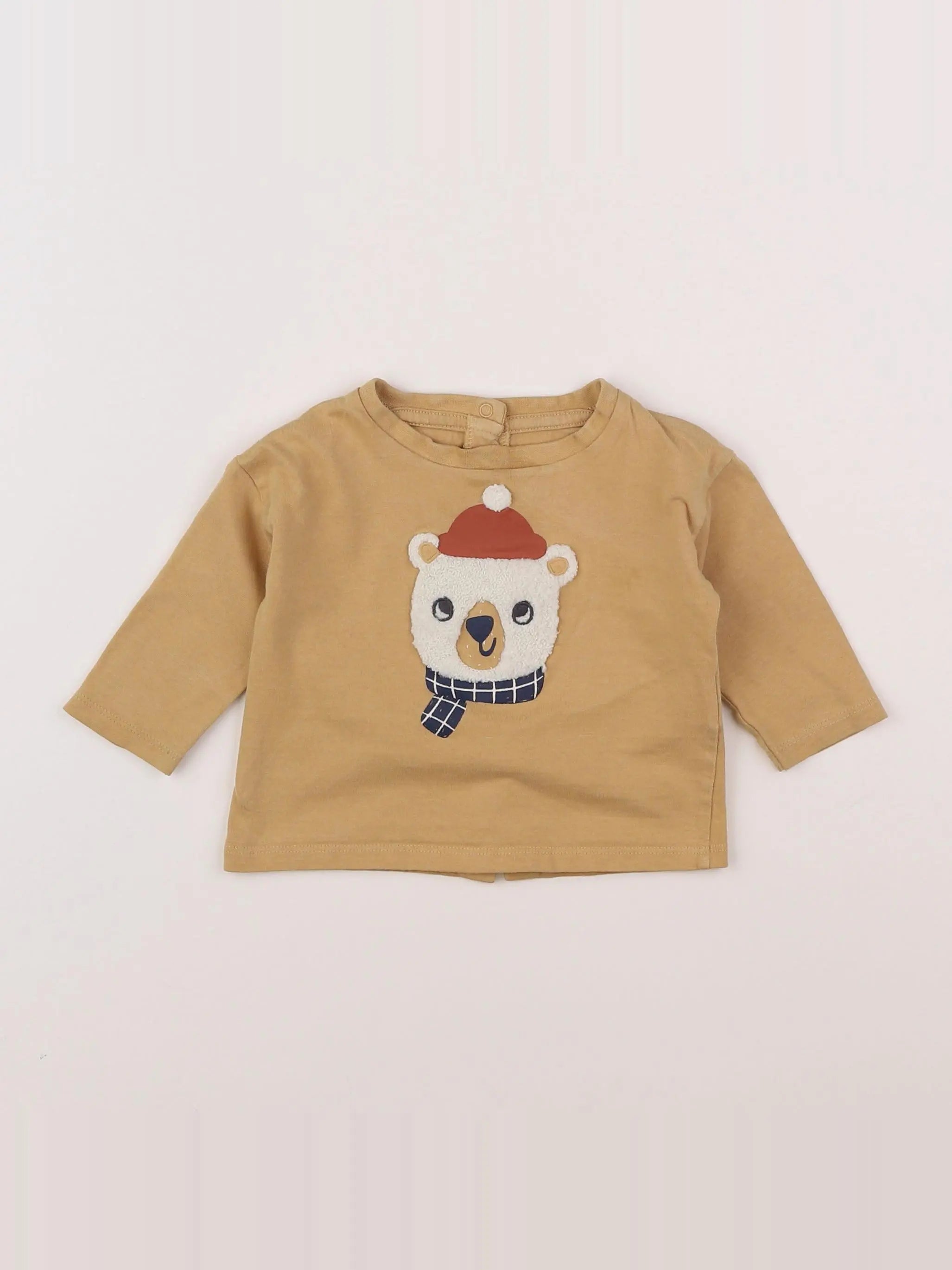 Vertbaudet - tee-shirt beige - 6 mois