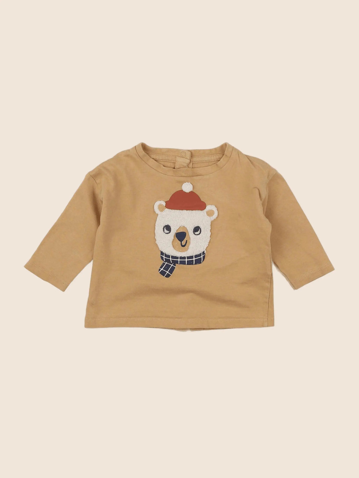 Vertbaudet - tee-shirt beige - 6 mois