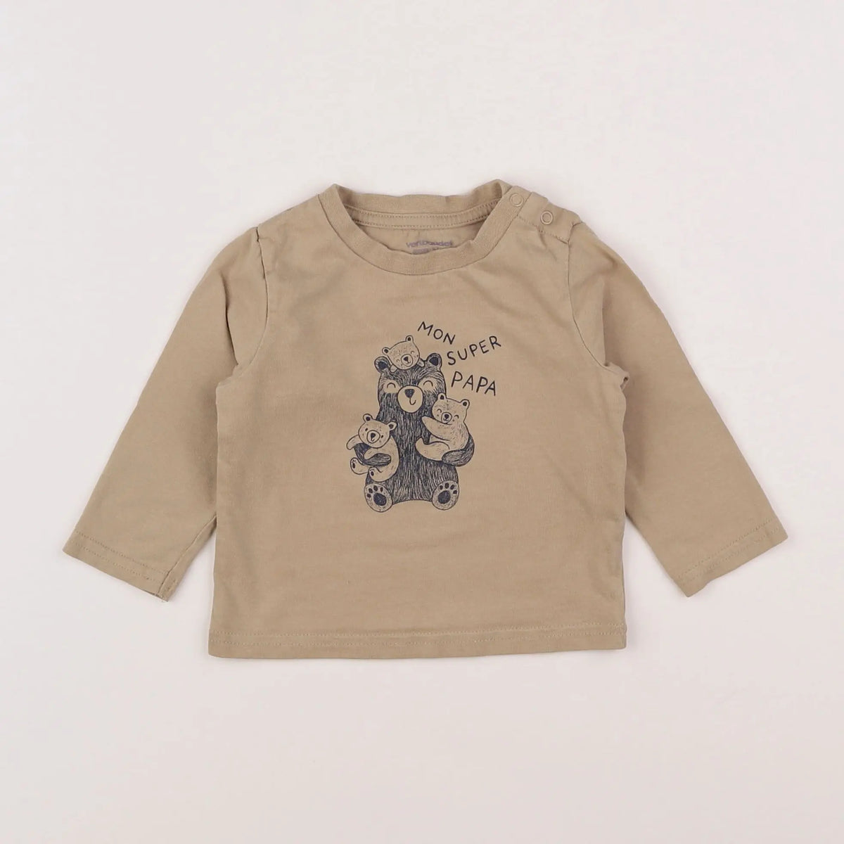 Vertbaudet - tee-shirt beige - 6 mois