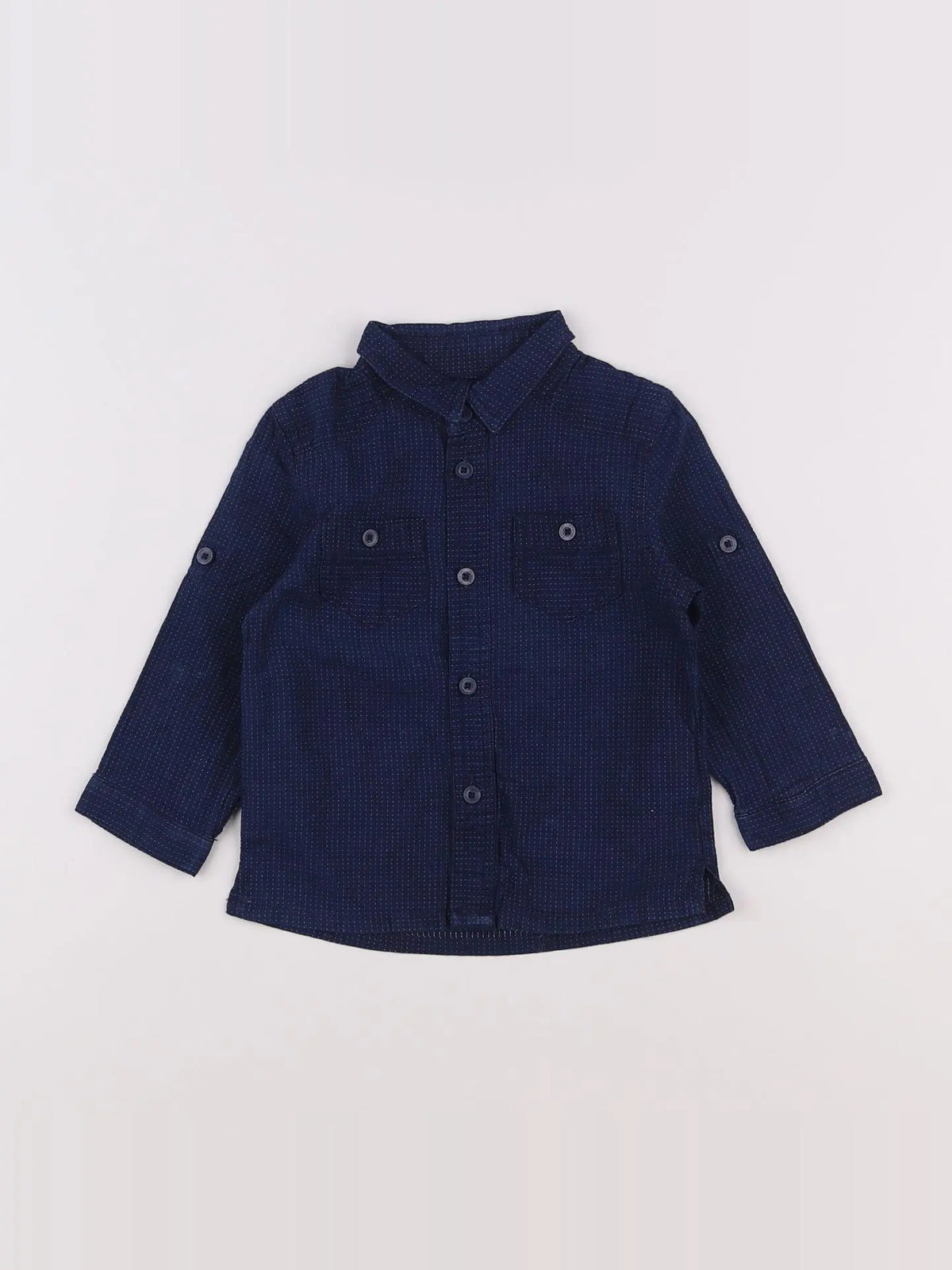Vertbaudet - chemise bleu - 12 mois