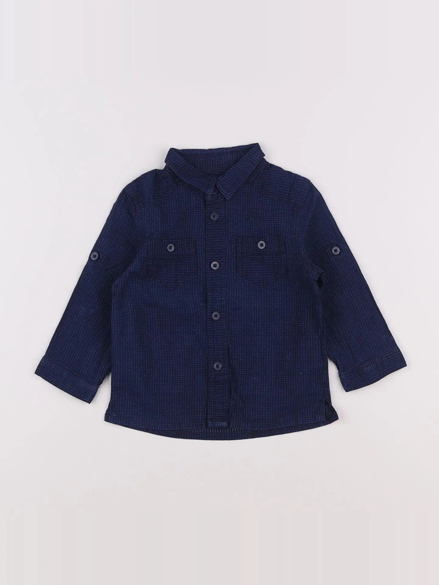 Vertbaudet - chemise bleu - 12 mois