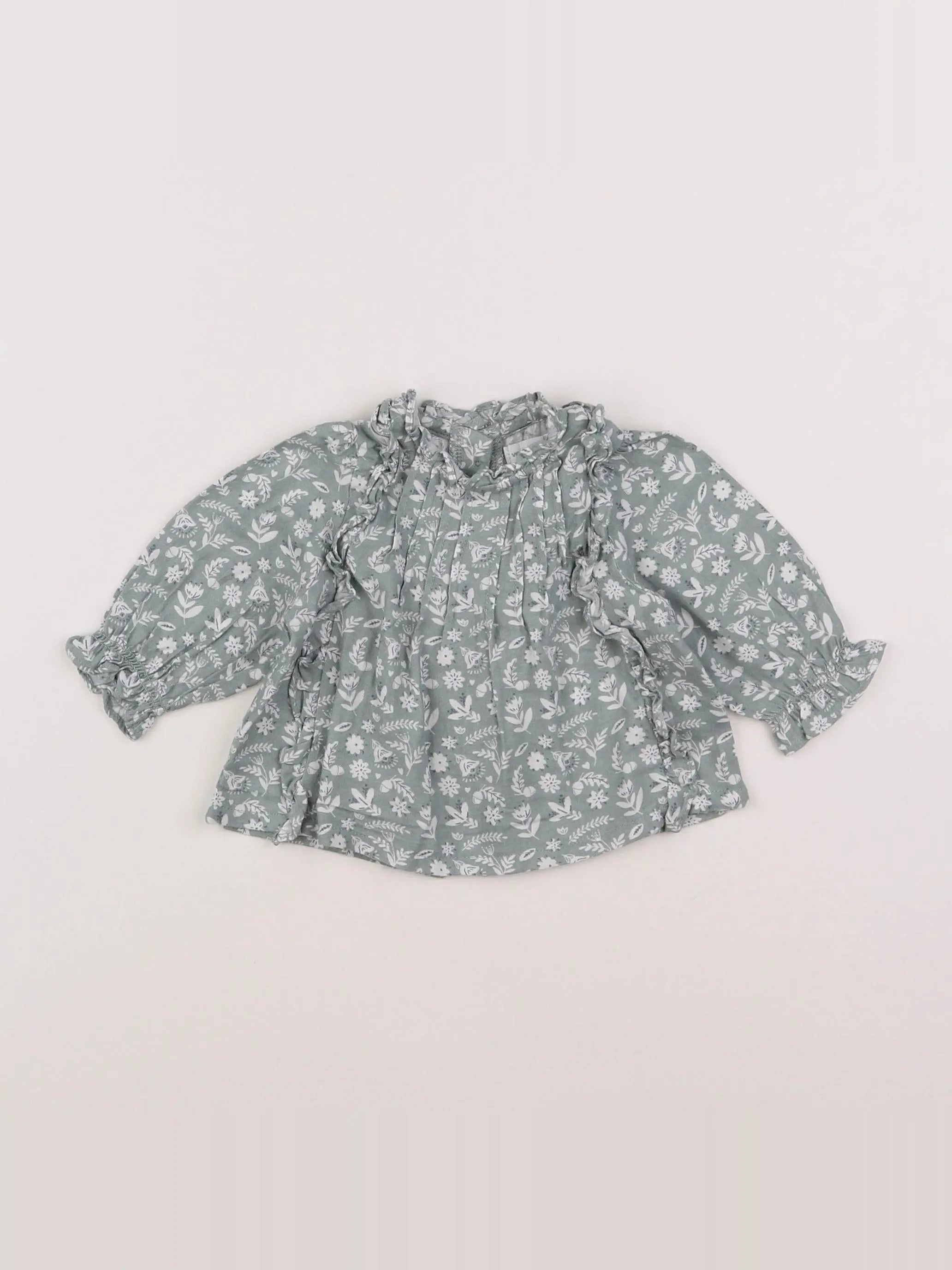 Vertbaudet - blouse vert - 3 mois