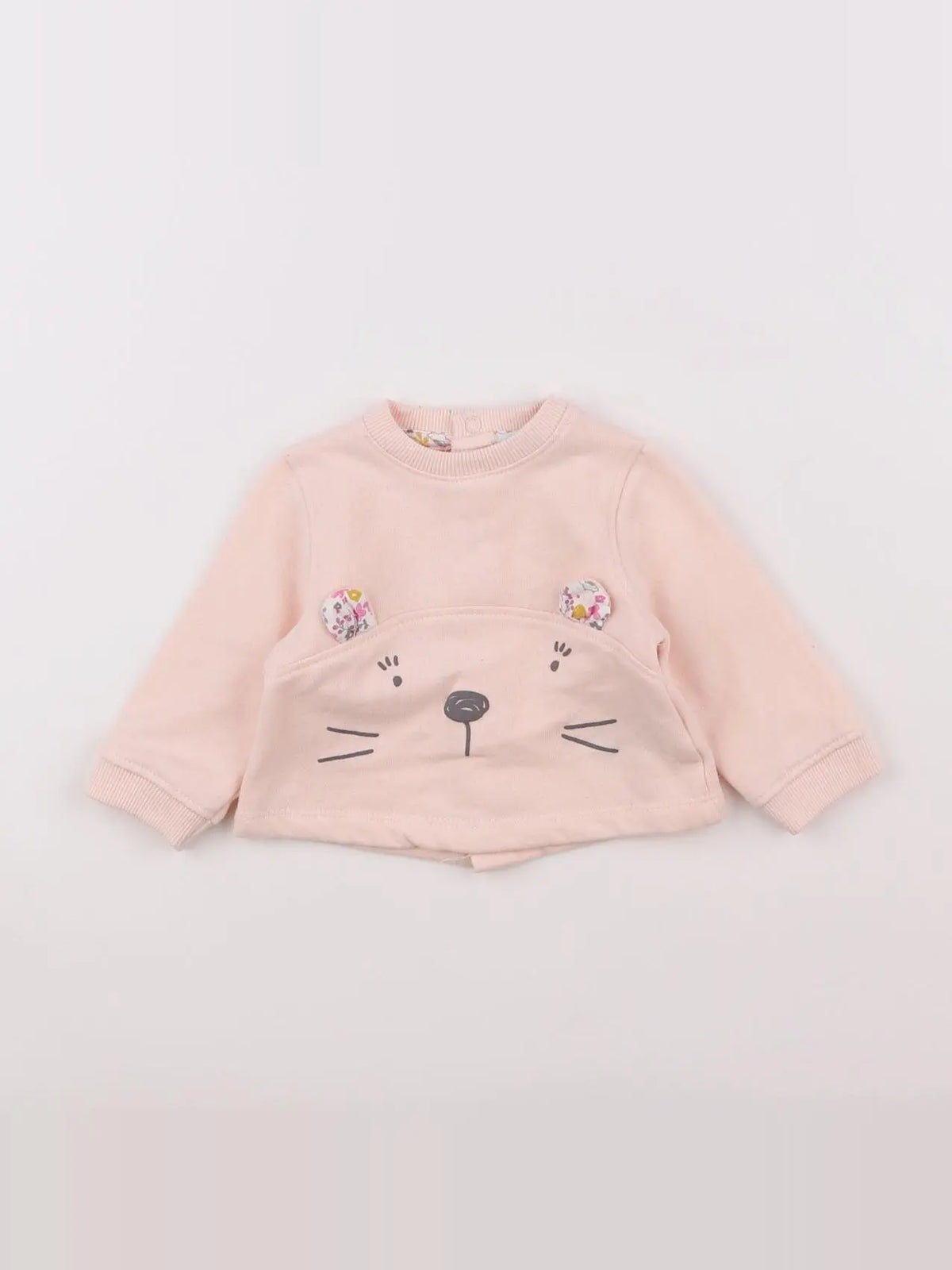 Vertbaudet - sweat rose - 3 mois
