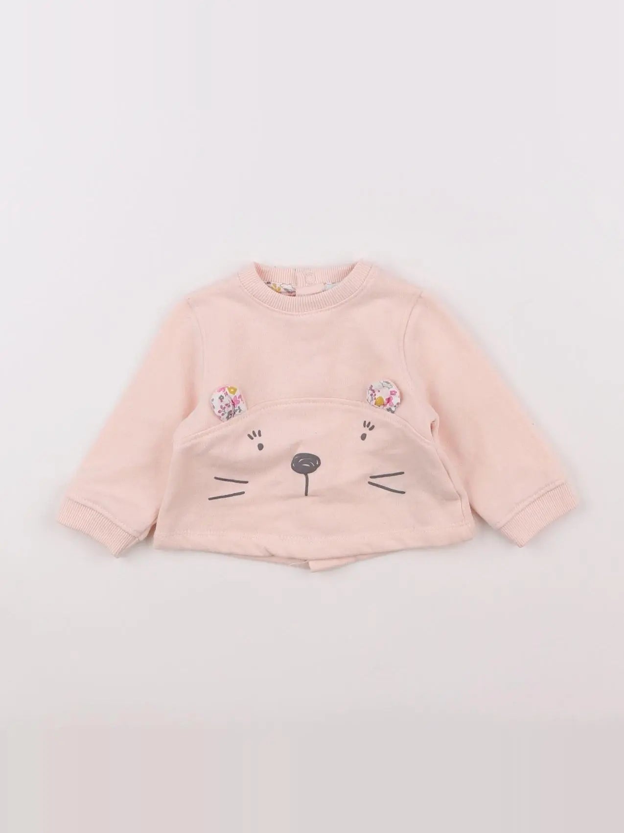 Vertbaudet - sweat rose - 3 mois