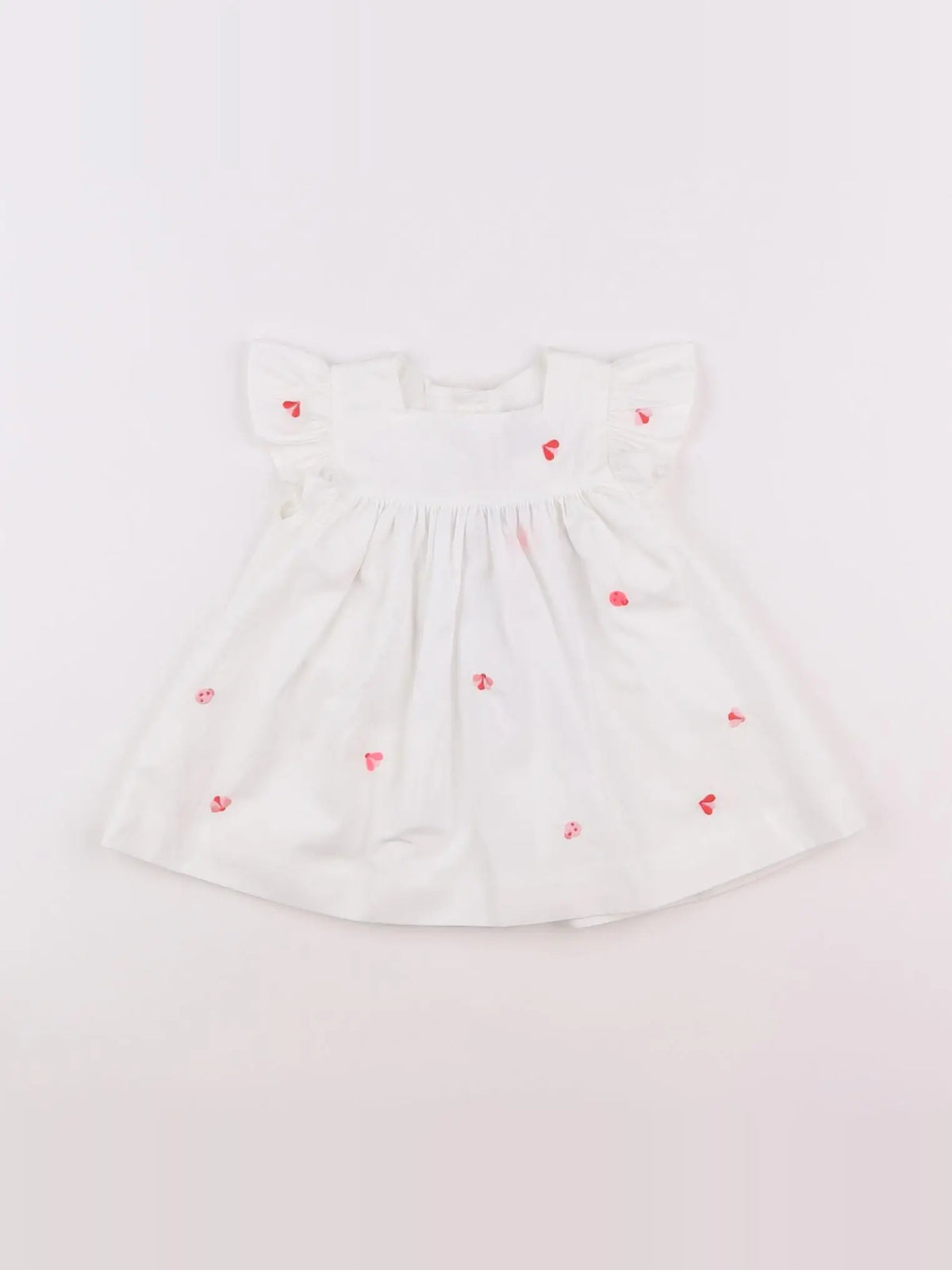 Jacadi - robe blanc, rose - 6 mois