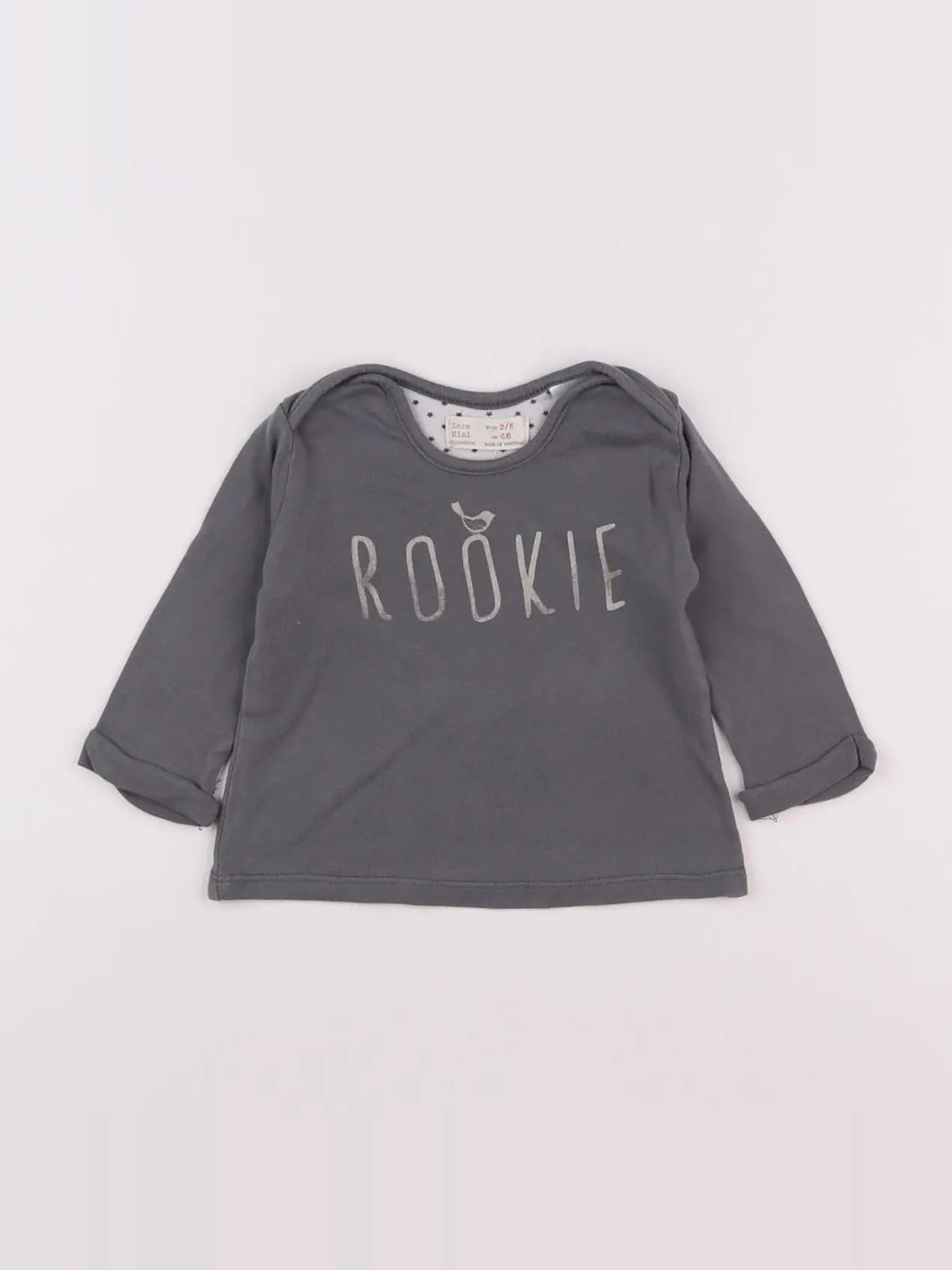 Zara - tee-shirt gris - 3/6 mois