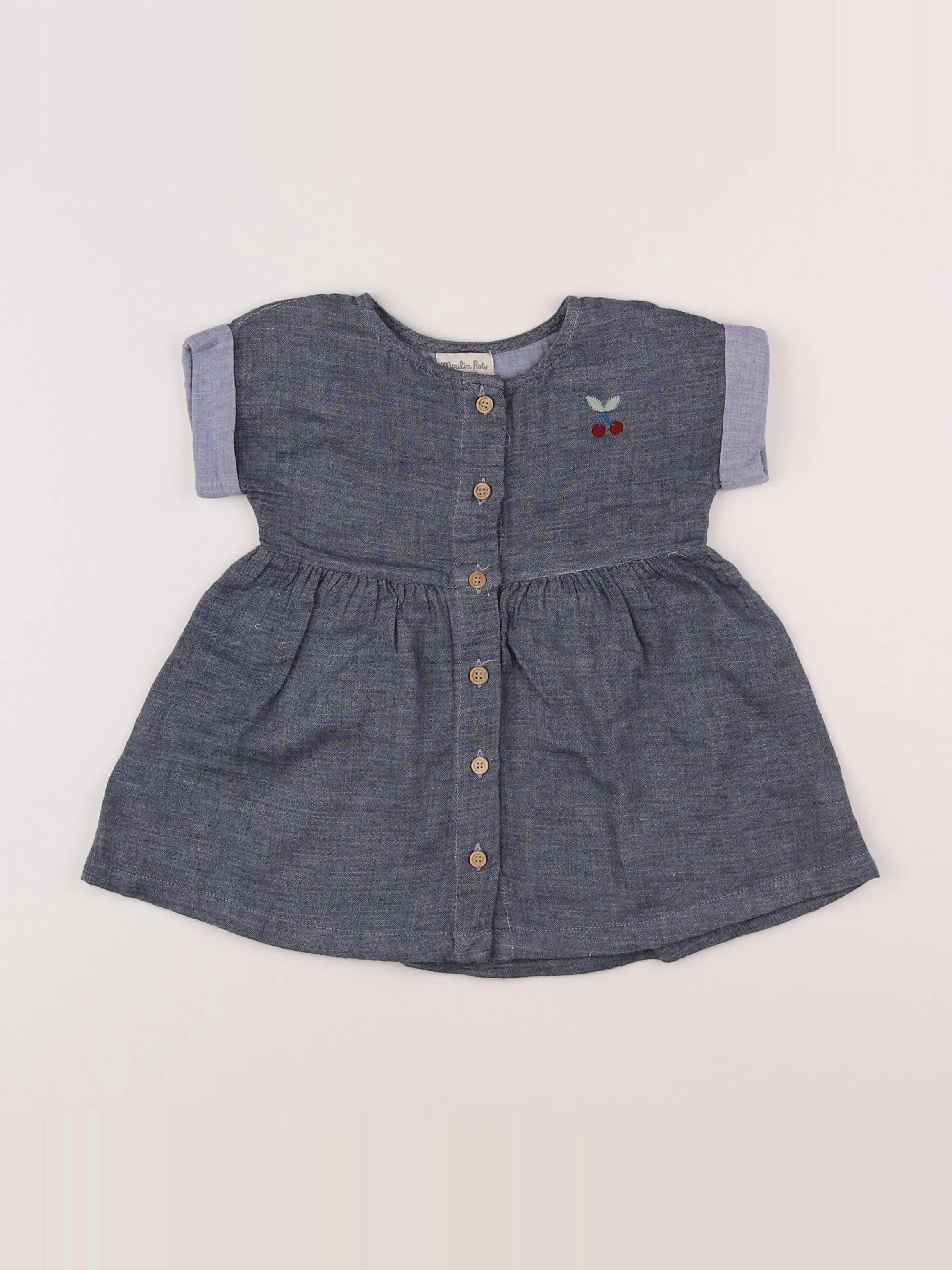 Moulin Roty - robe bleu - 12 mois