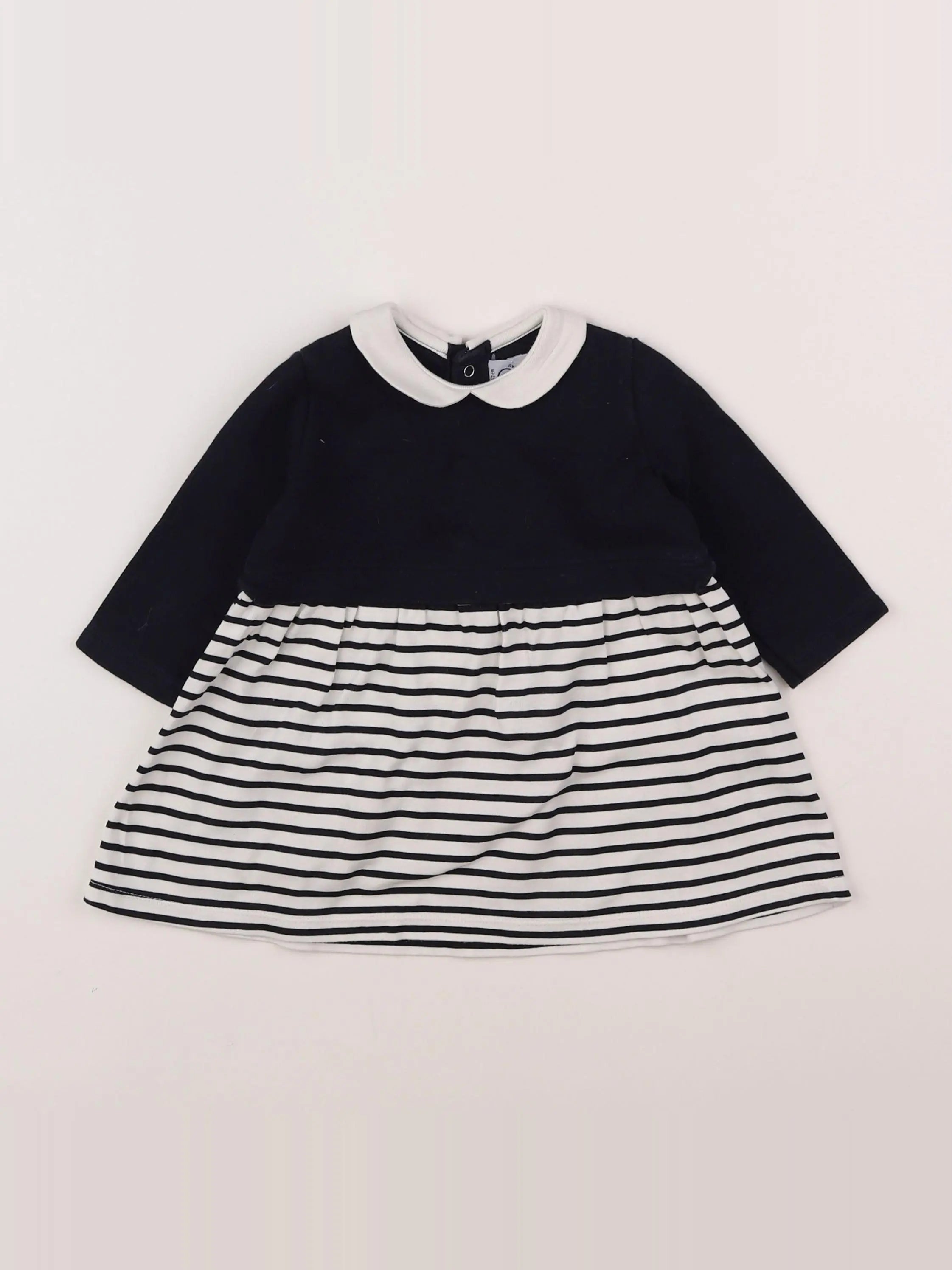Petit Bateau - robe bleu - 6 mois