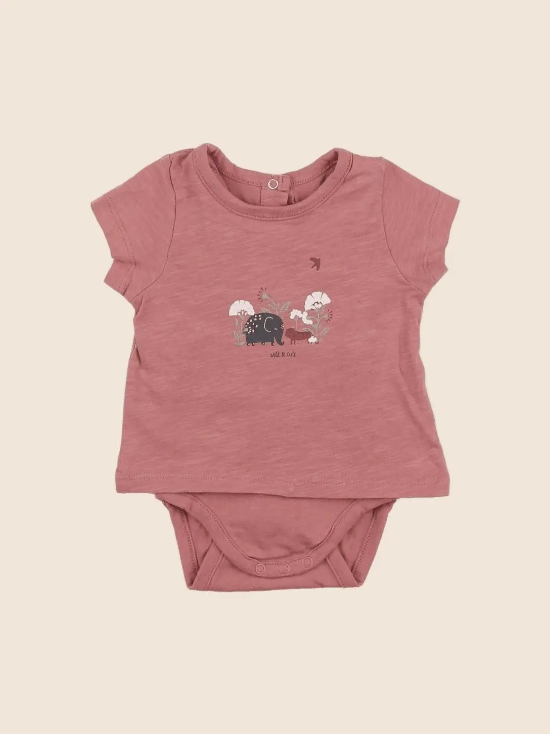 Vertbaudet - body tee-shirt rose - 3 mois