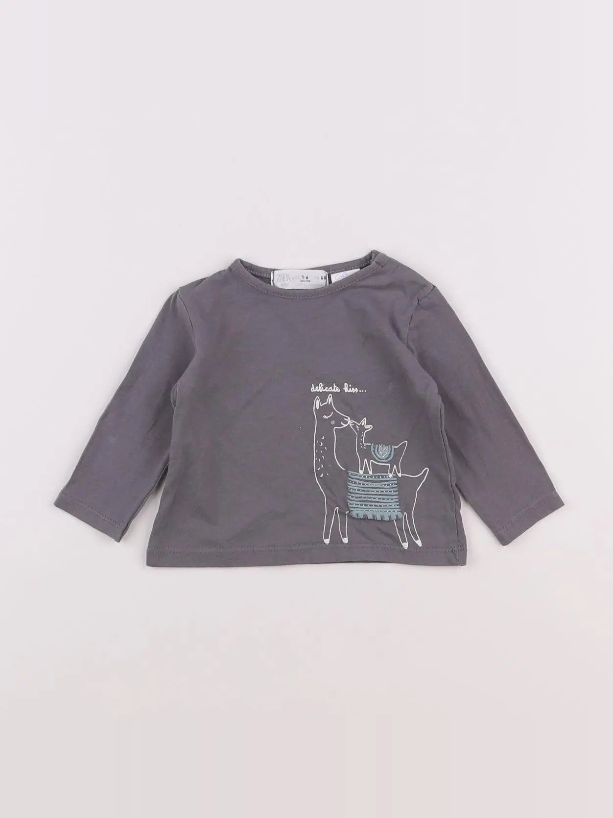 Zara - tee-shirt gris - 3/6 mois