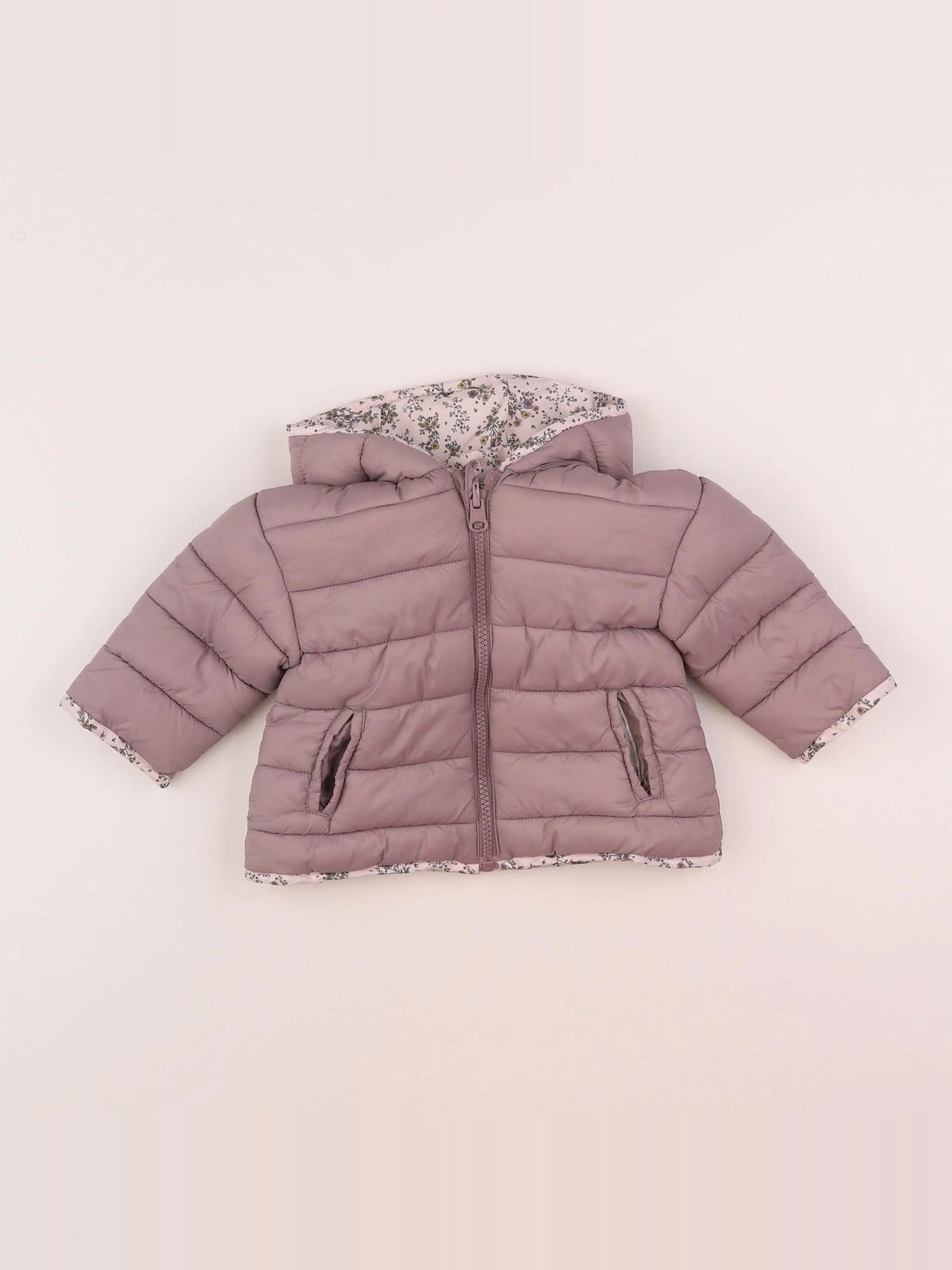 Vertbaudet - doudoune rose, violet - 12 mois