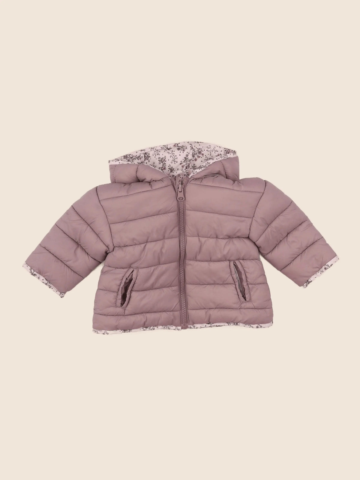 Vertbaudet - doudoune rose, violet - 12 mois