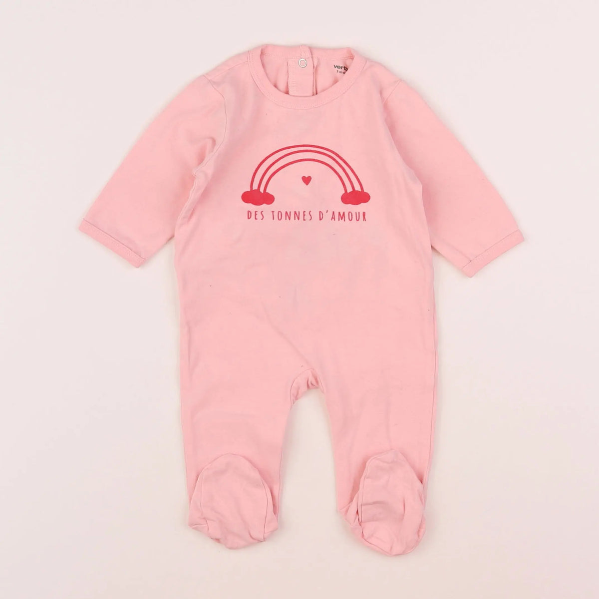 Vertbaudet - pyjama coton rose - 3 mois