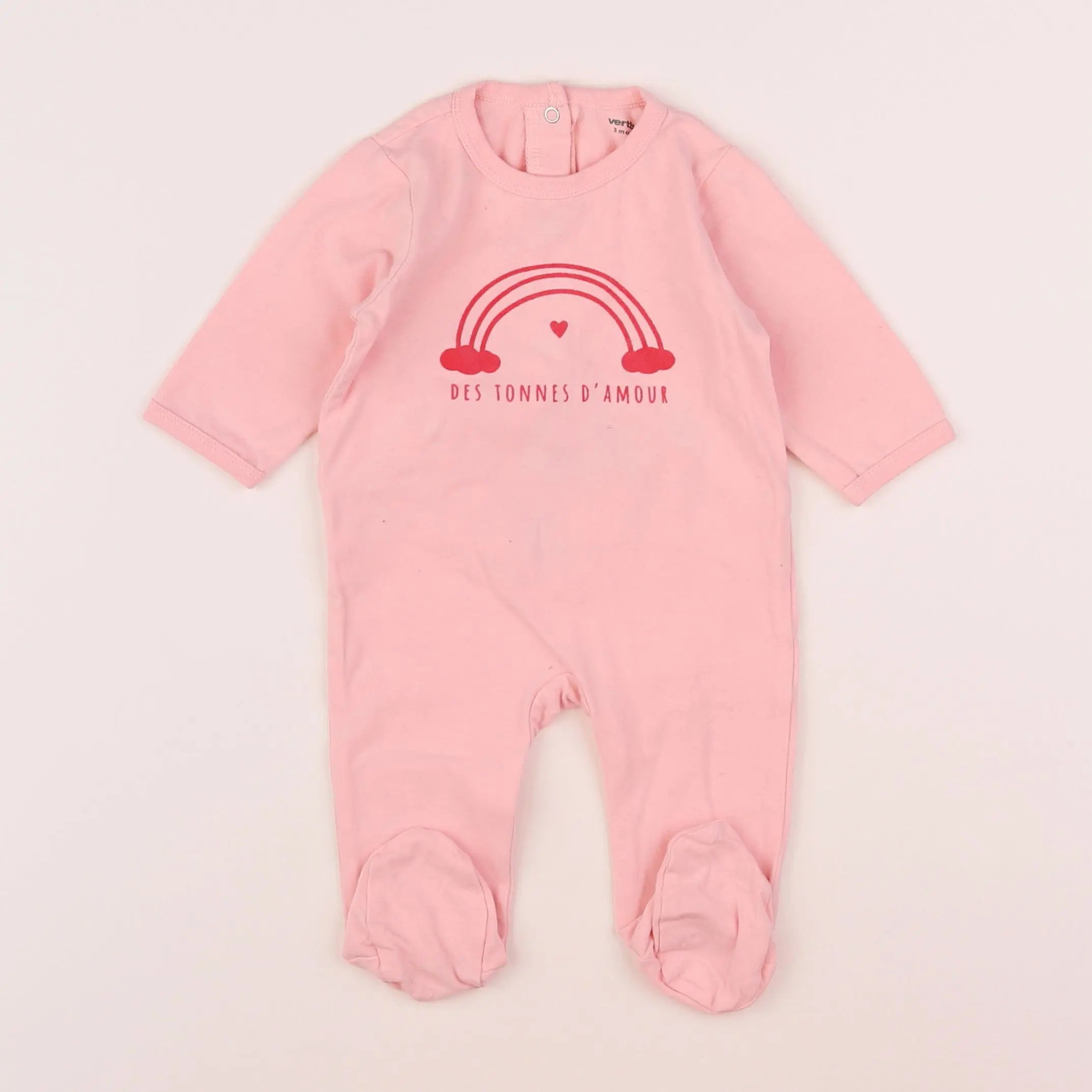Vertbaudet - pyjama coton rose - 3 mois