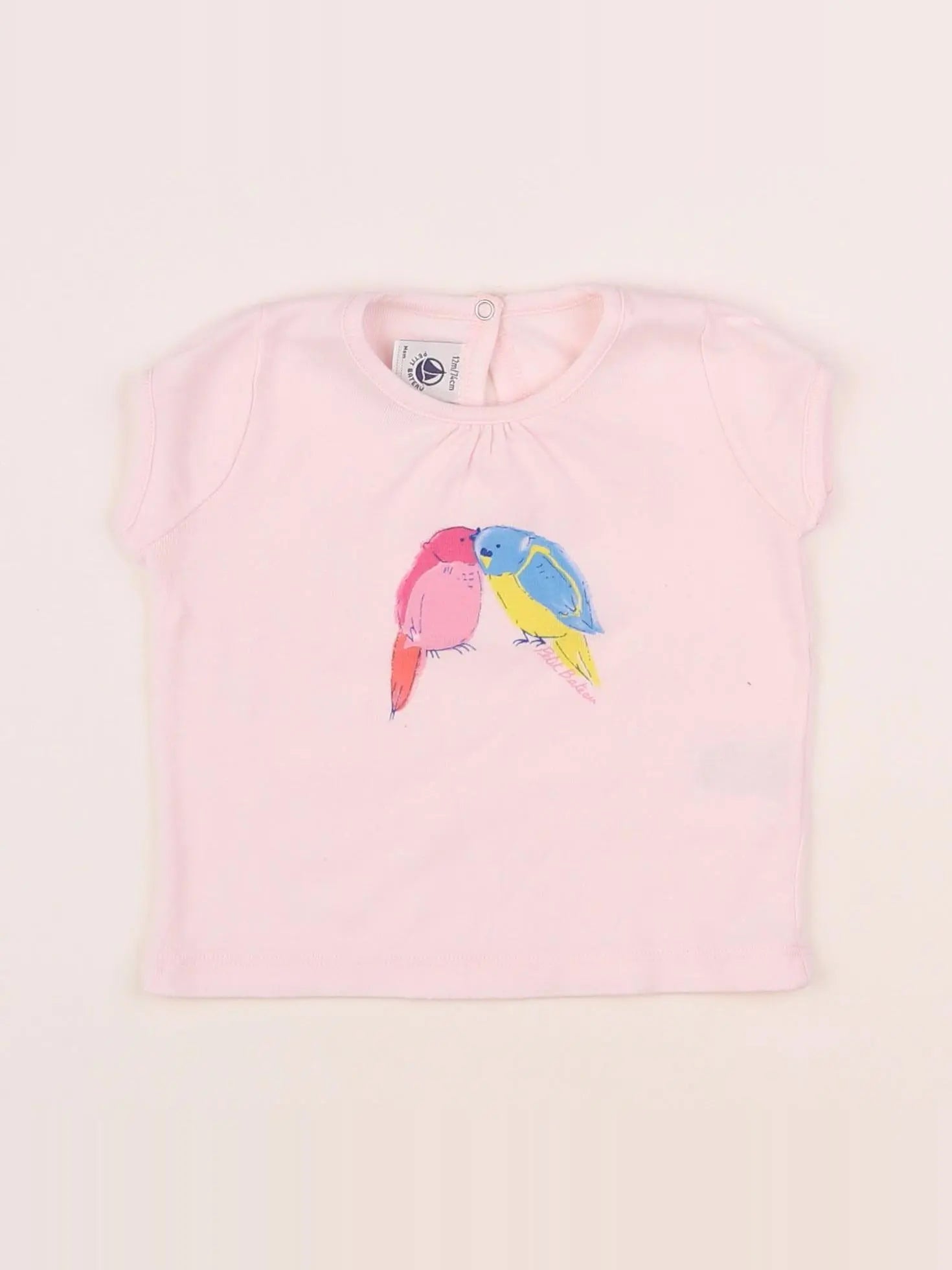 Petit Bateau - tee-shirt rose - 12 mois