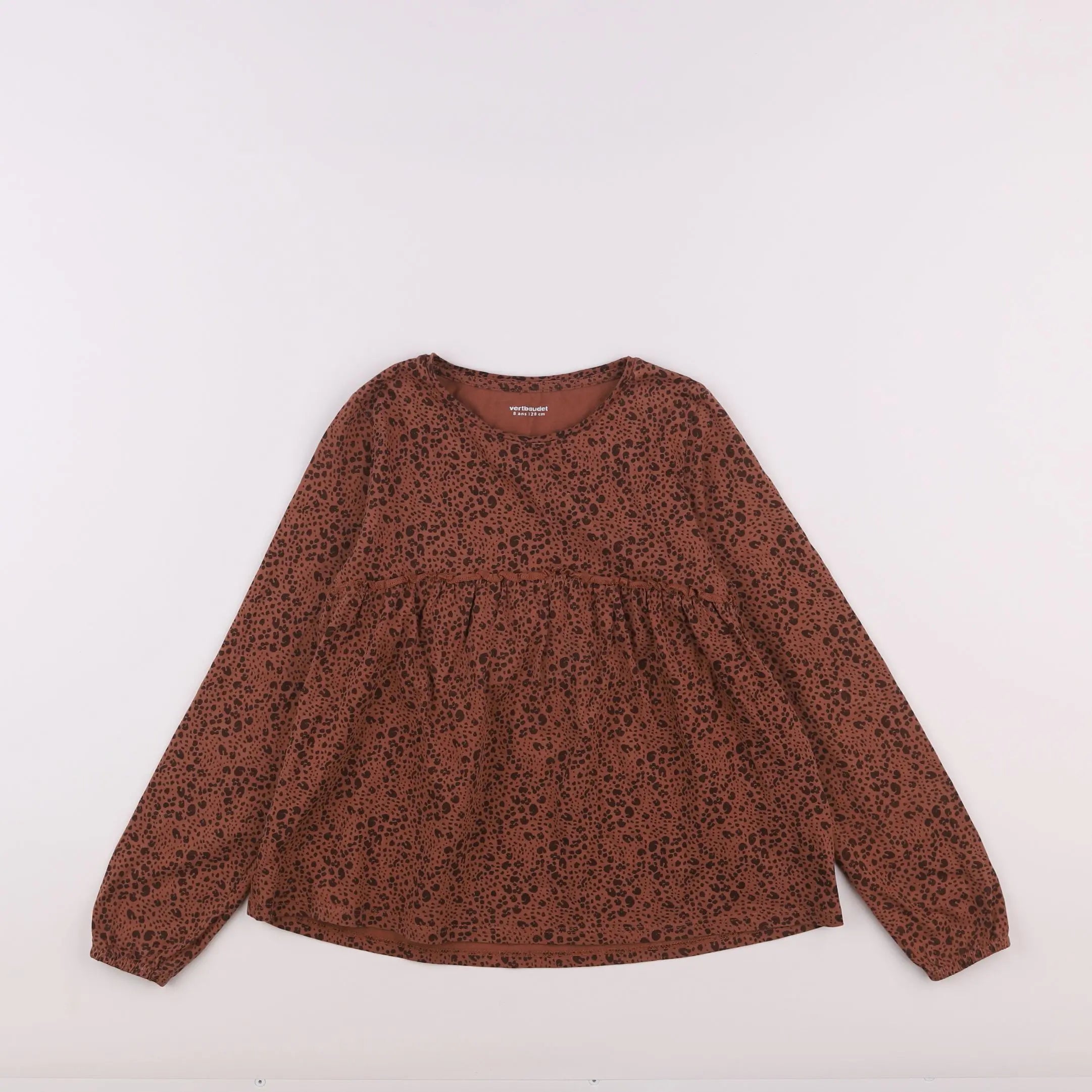 Vertbaudet - tee-shirt marron - 8 ans