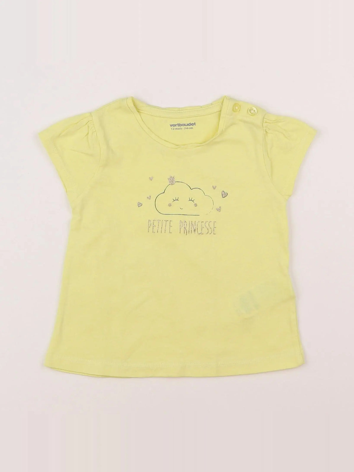 Vertbaudet - tee-shirt jaune - 12 mois