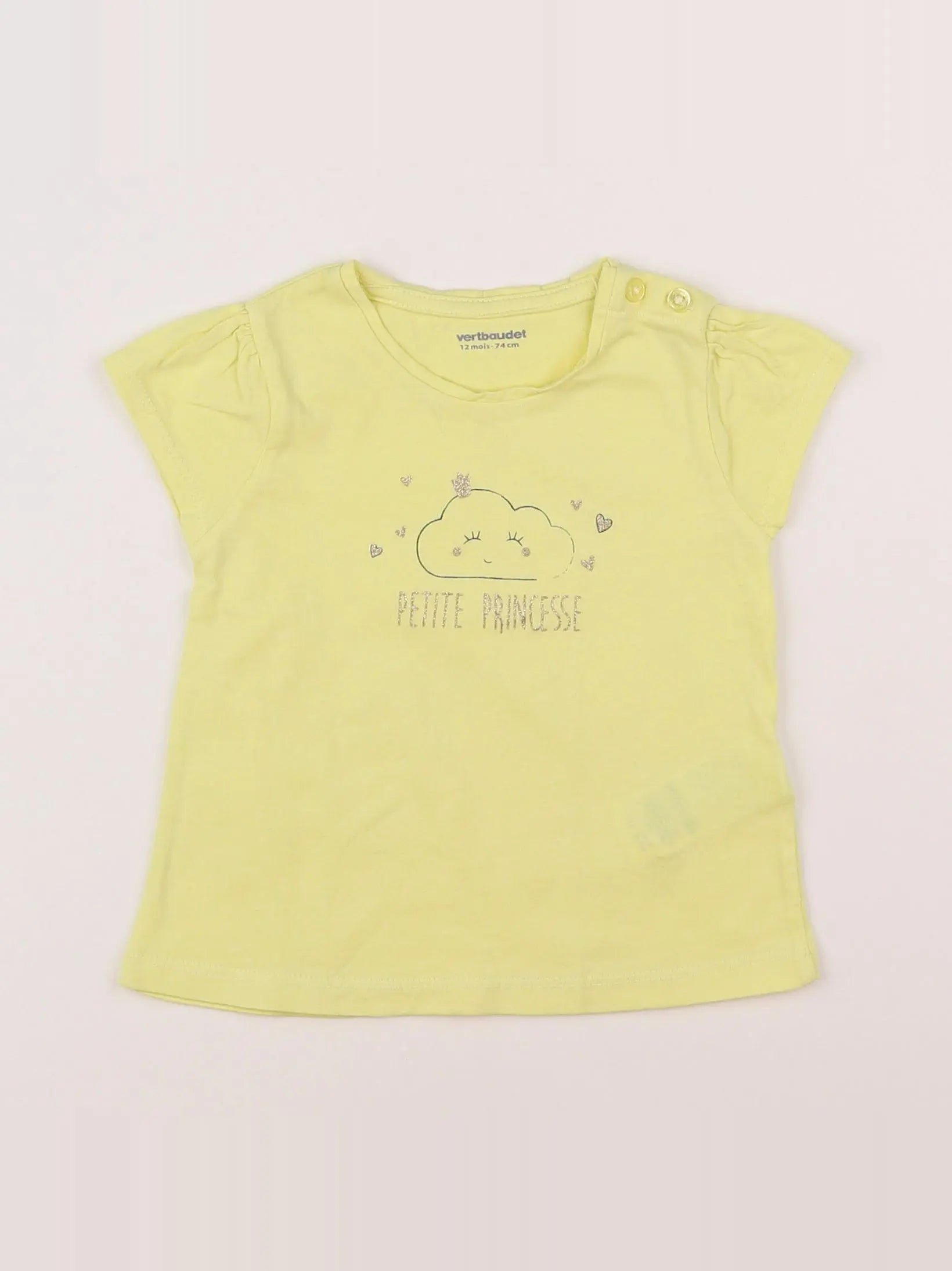 Vertbaudet - tee-shirt jaune - 12 mois