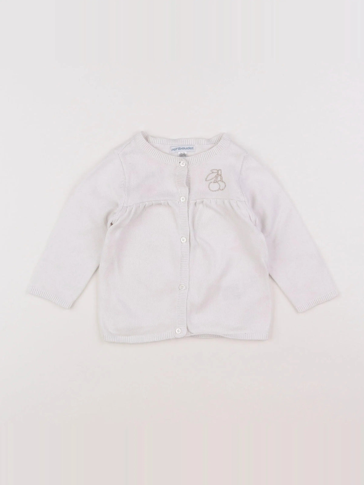 Vertbaudet - gilet blanc, or - 12 mois