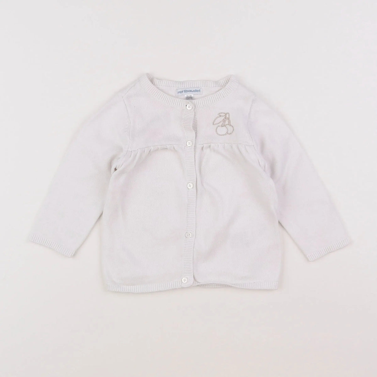 Vertbaudet - gilet blanc, or - 12 mois