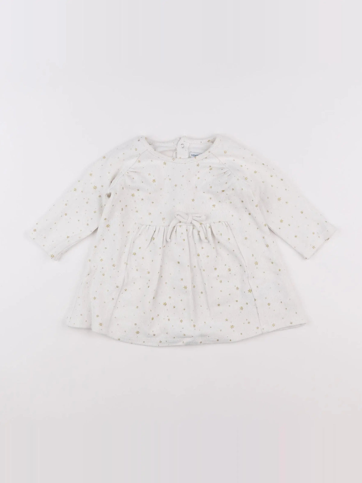 Vertbaudet - robe blanc, or - 12 mois