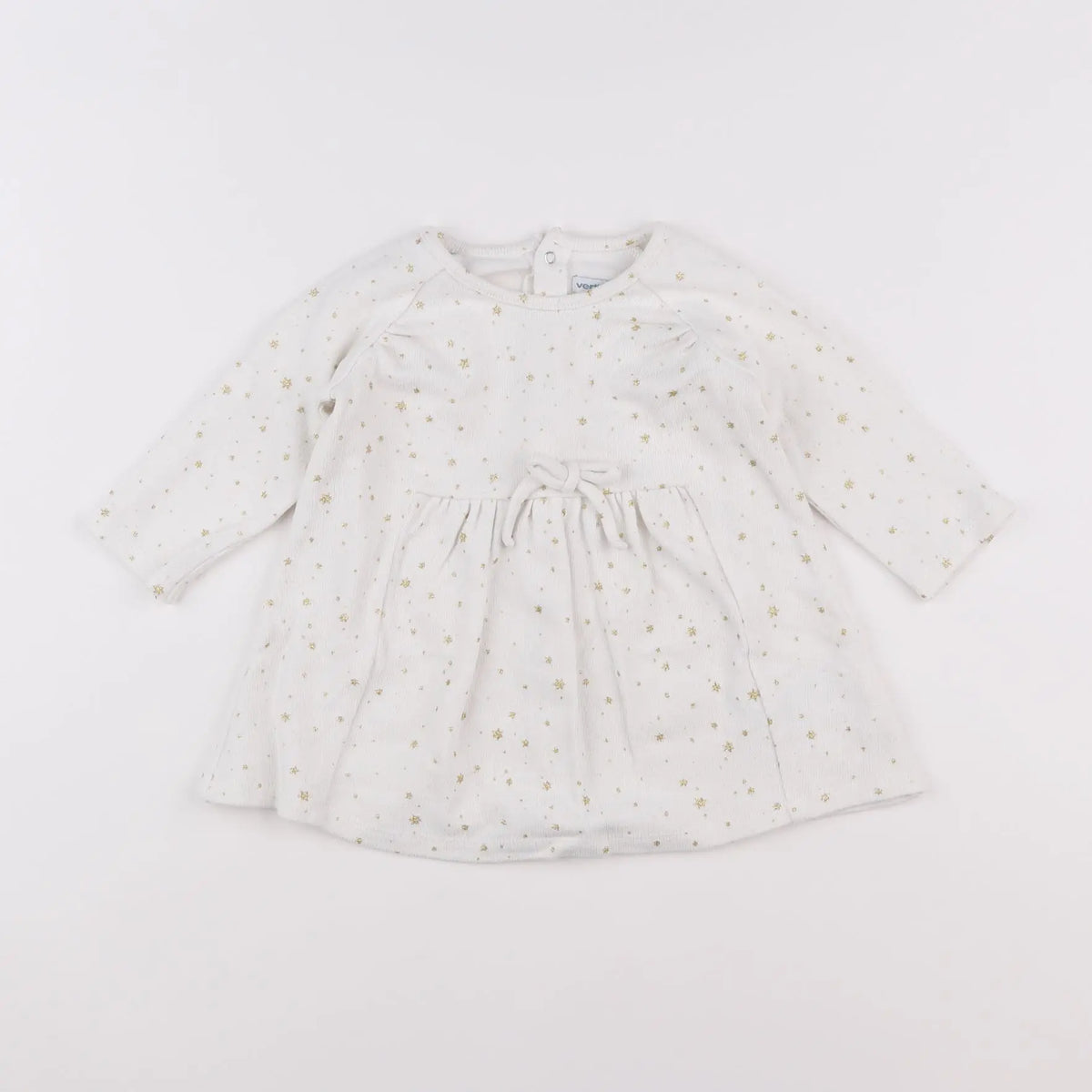 Vertbaudet - robe blanc, or - 12 mois