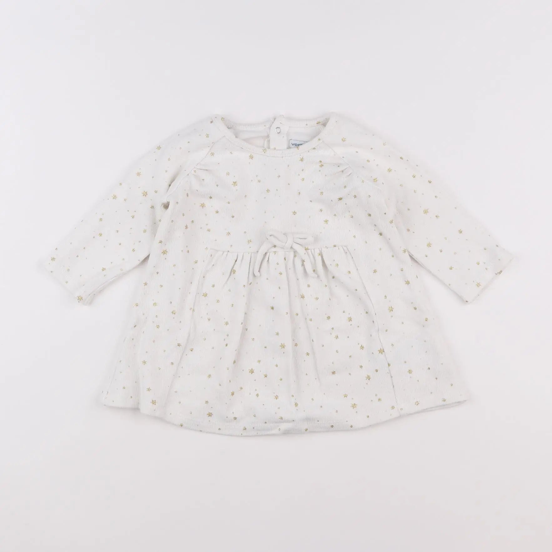 Vertbaudet - robe blanc, or - 12 mois