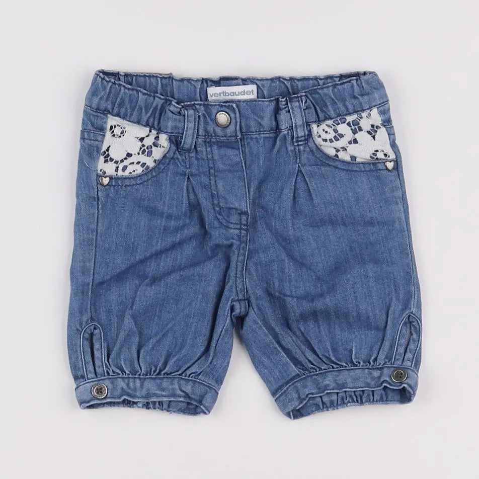 Vertbaudet - short bleu - 9 mois