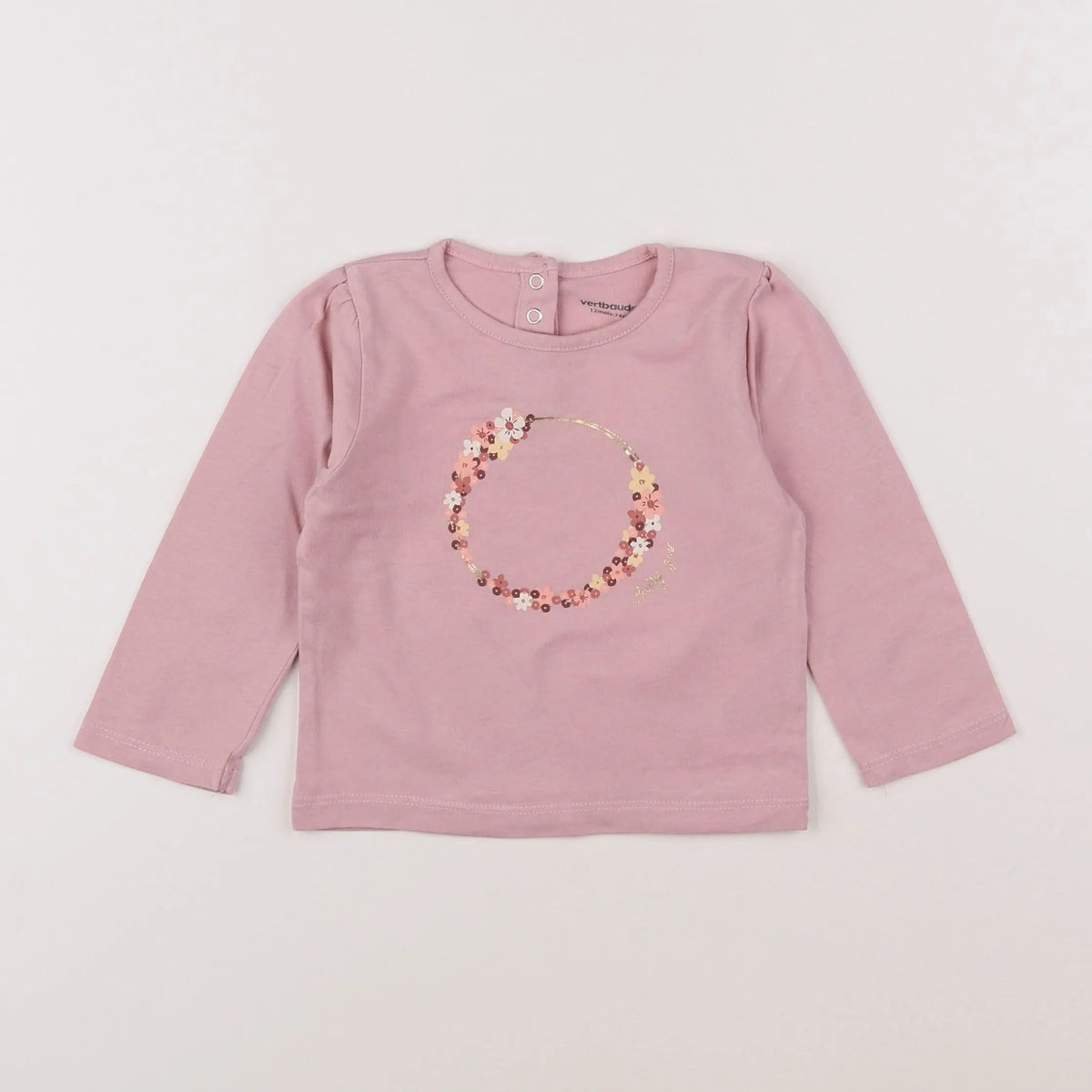 Vertbaudet - tee-shirt rose - 12 mois