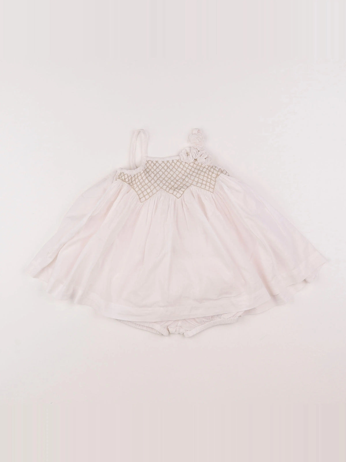Vertbaudet - robe blanc - 12 mois