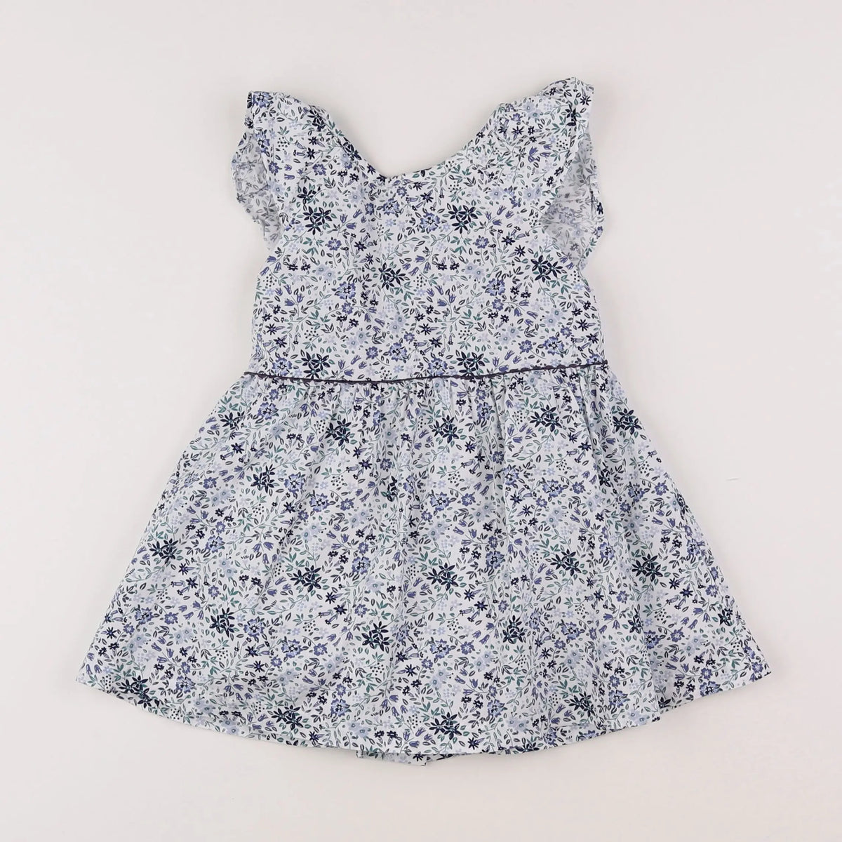Vertbaudet - robe blanc, bleu - 18 mois