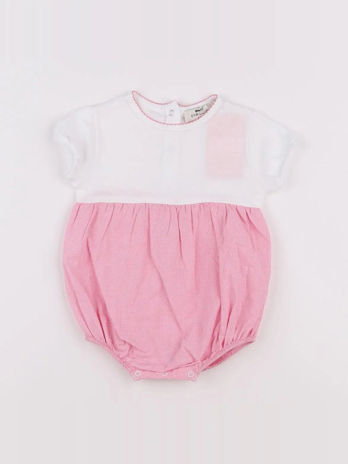 Cyrillus - combinaison blanc, rose - 6 mois