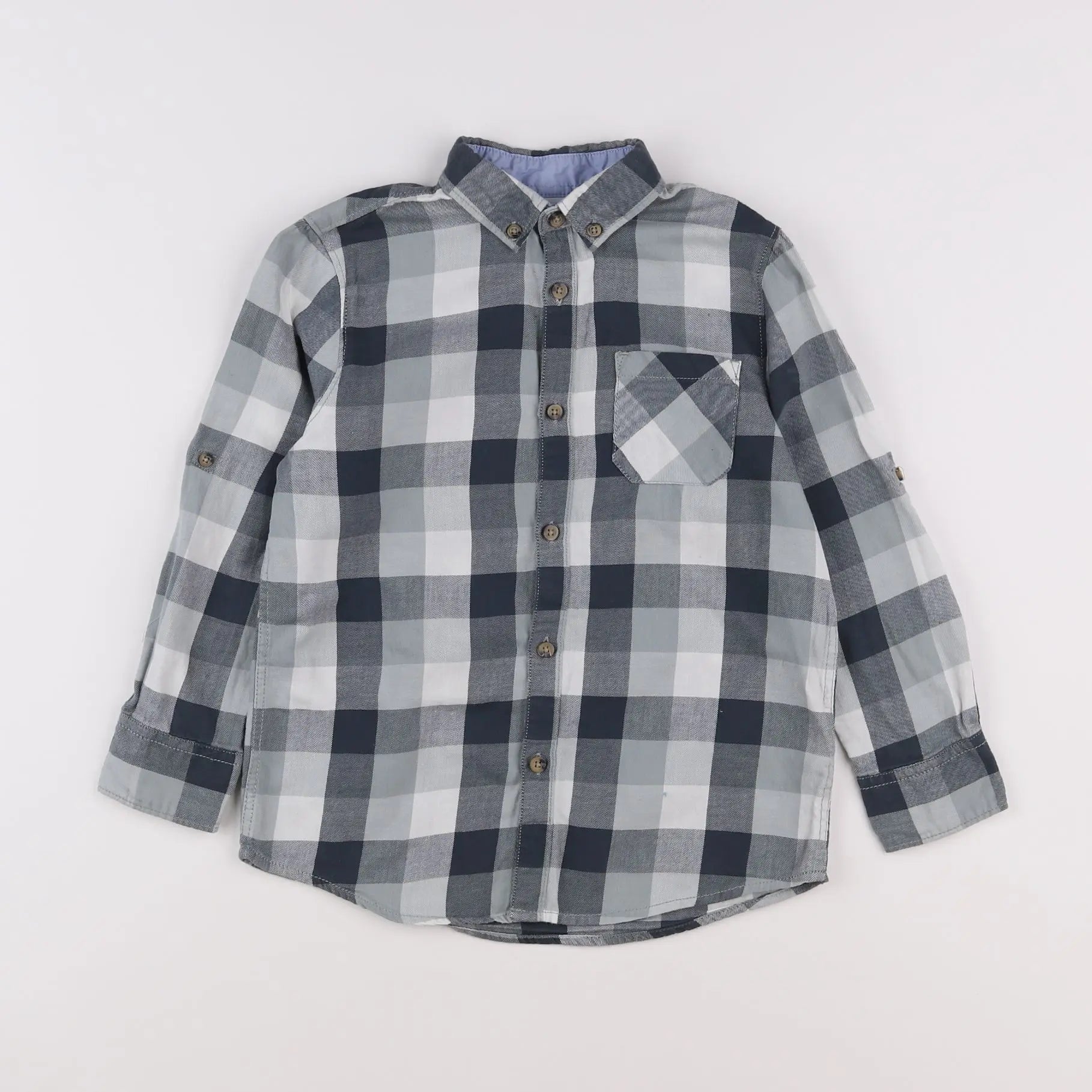 Vertbaudet - chemise gris - 8 ans