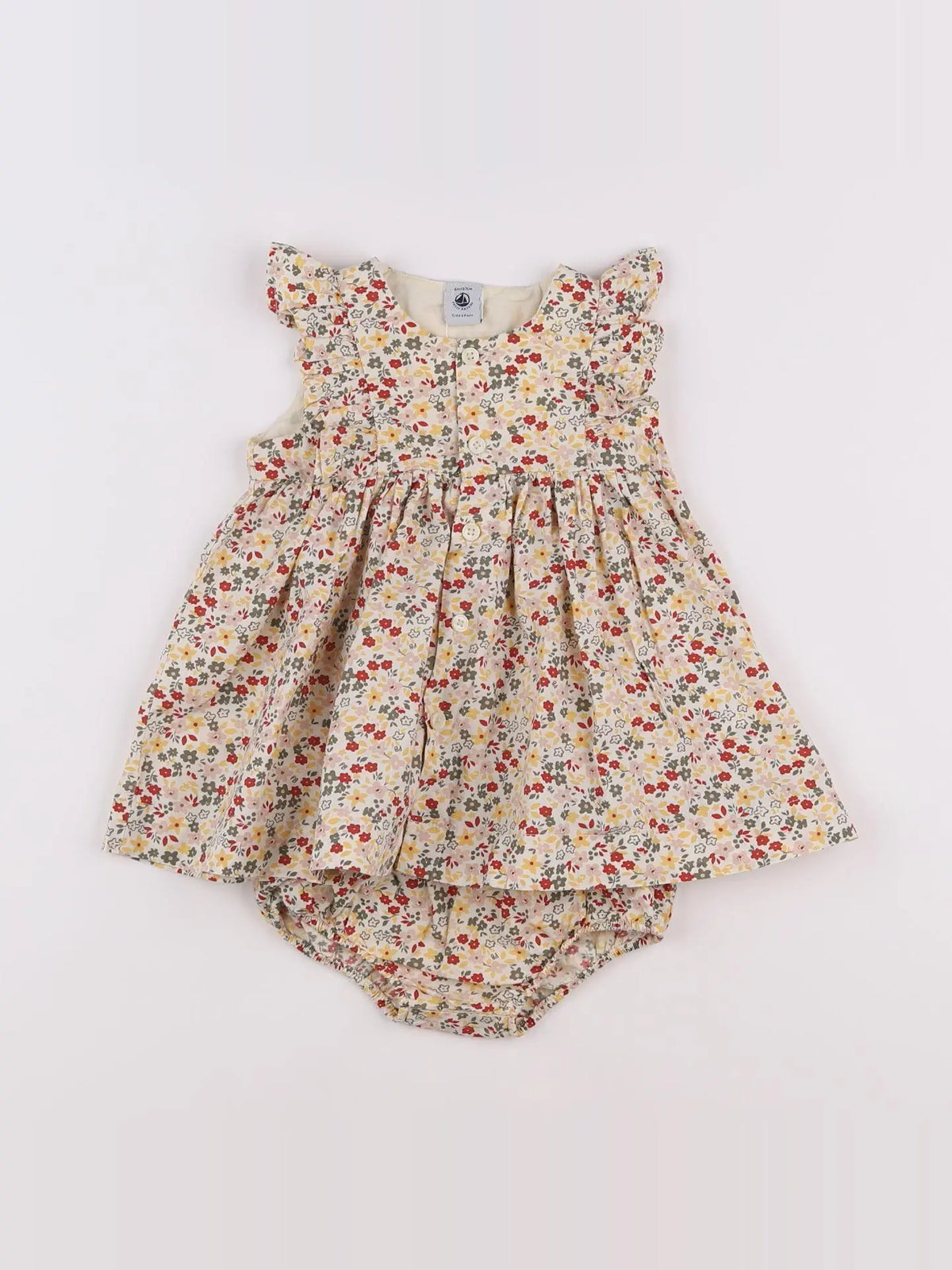 Petit Bateau - robe beige - 6 mois