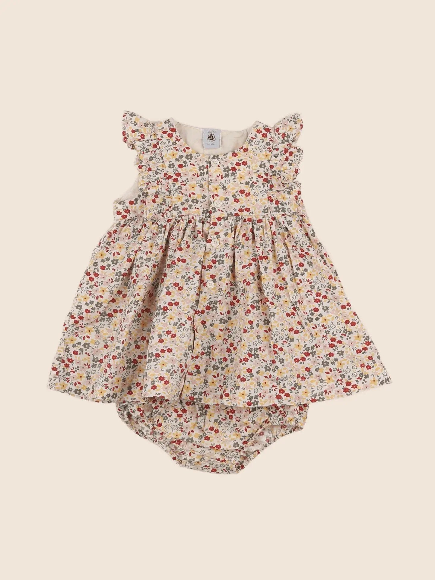 Petit Bateau - robe beige - 6 mois