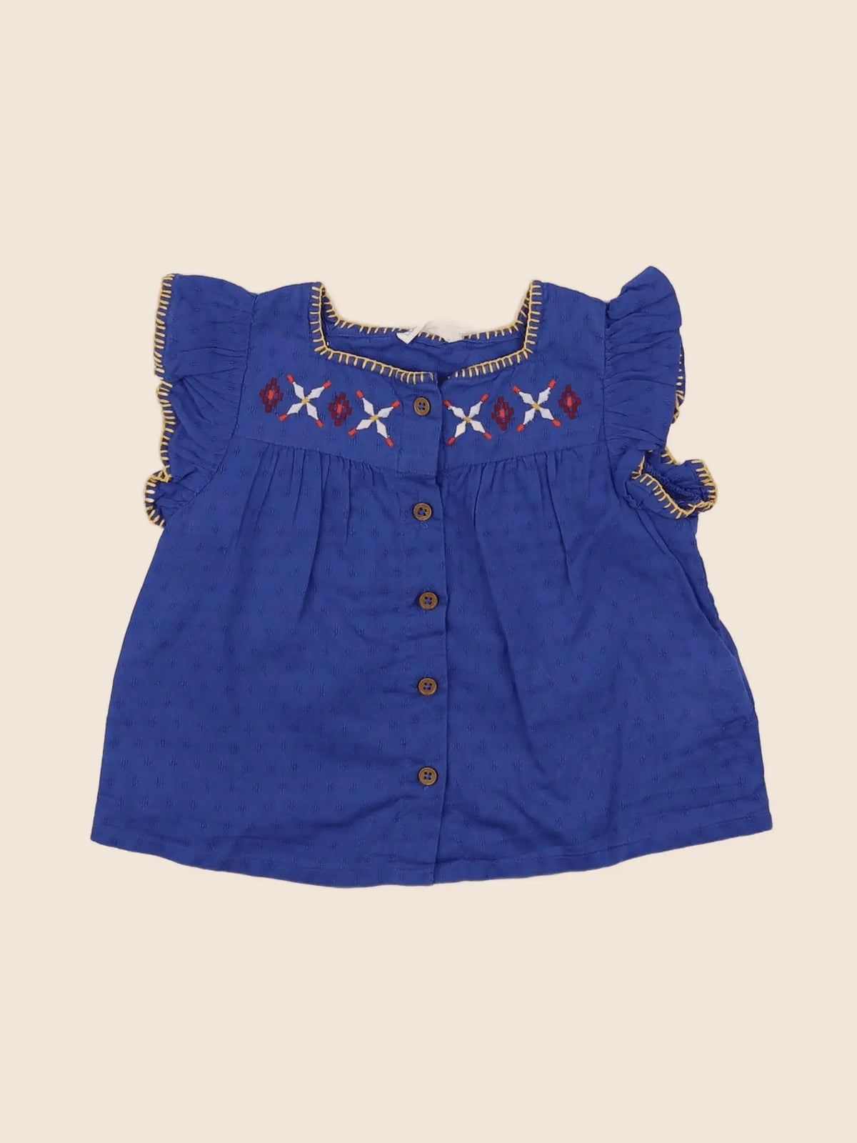 Boutchou - blouse bleu - 6 mois