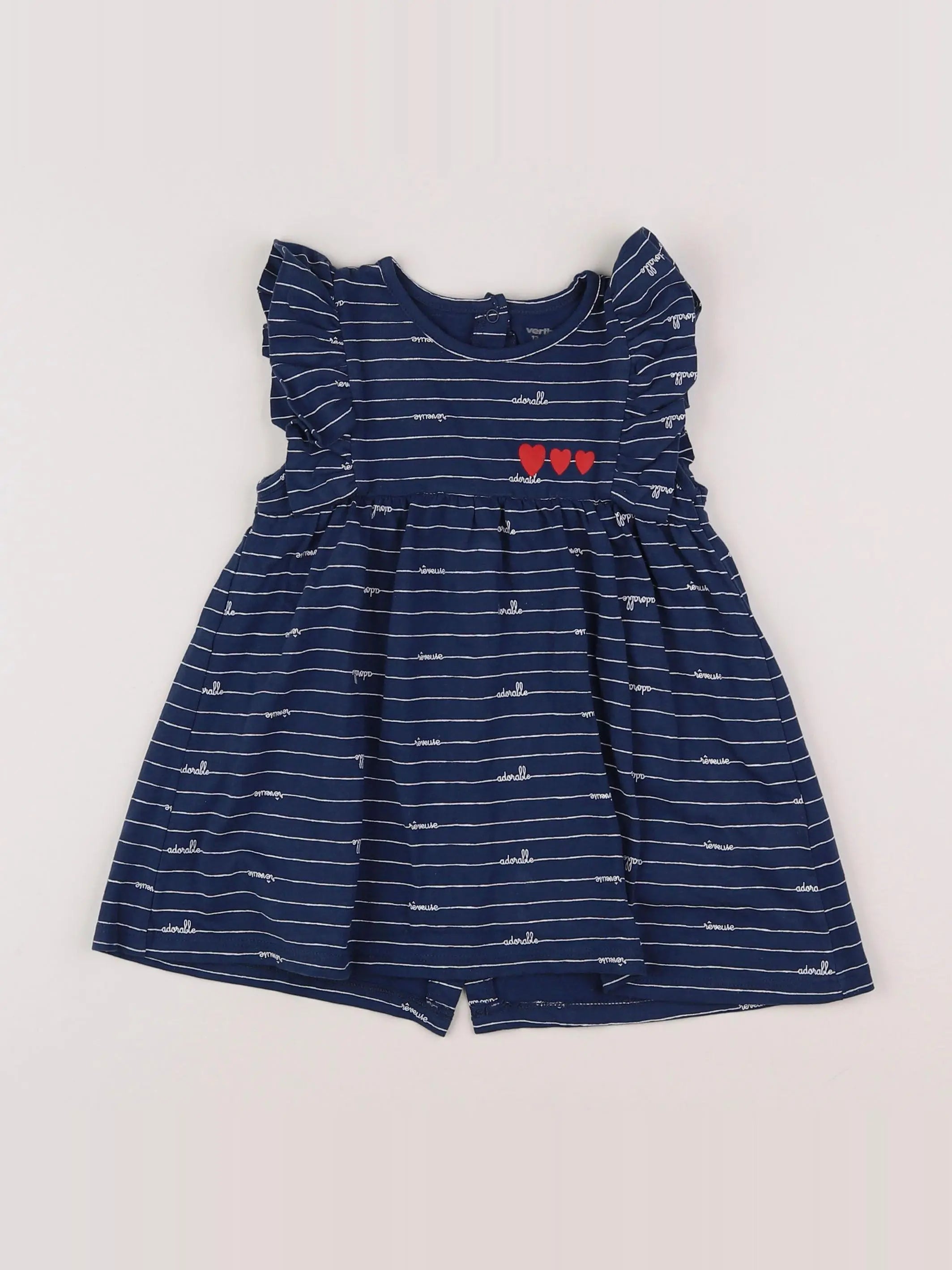 Vertbaudet - robe bleu - 12 mois