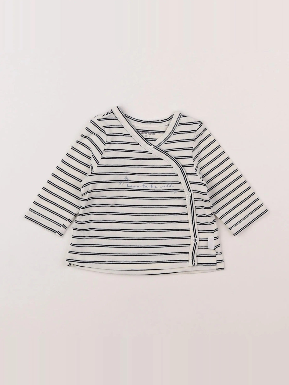 Vertbaudet - tee-shirt blanc, bleu - 3 mois